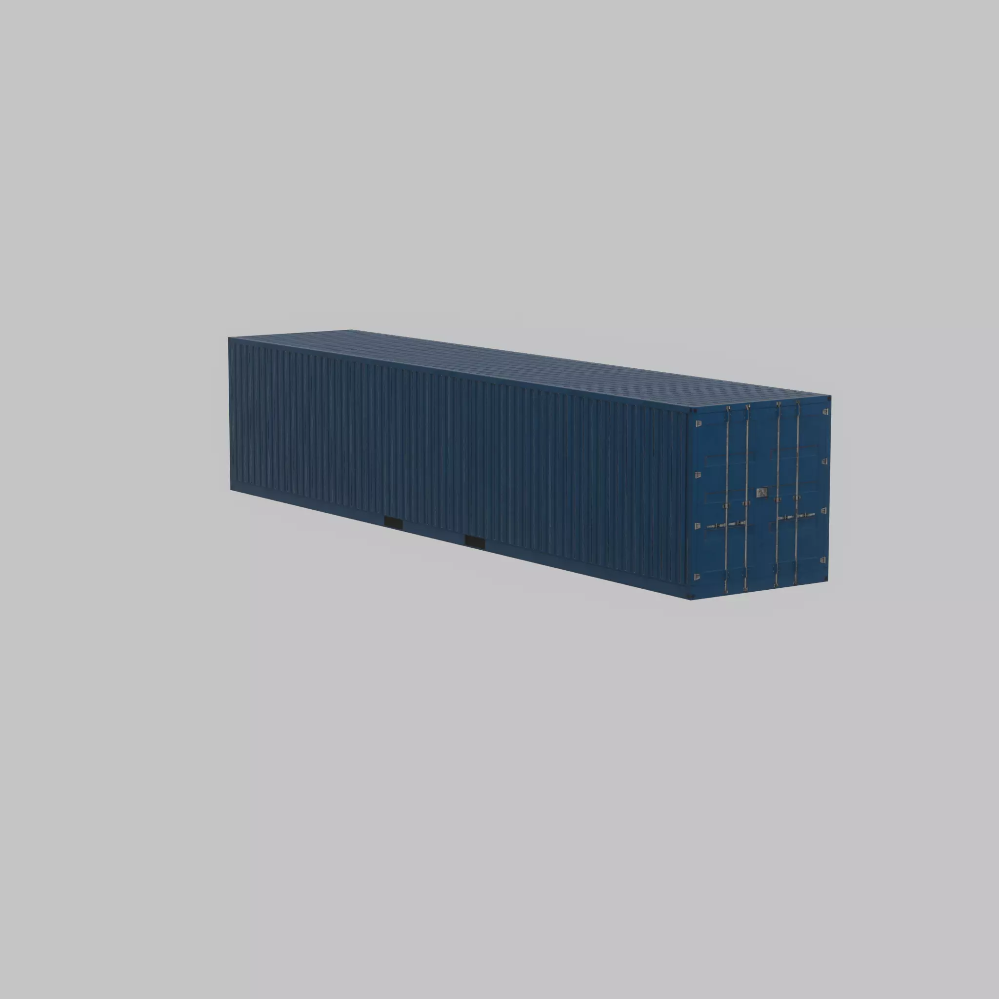 Shipping Container gentian blue 40ft Low-poly 3D model_41