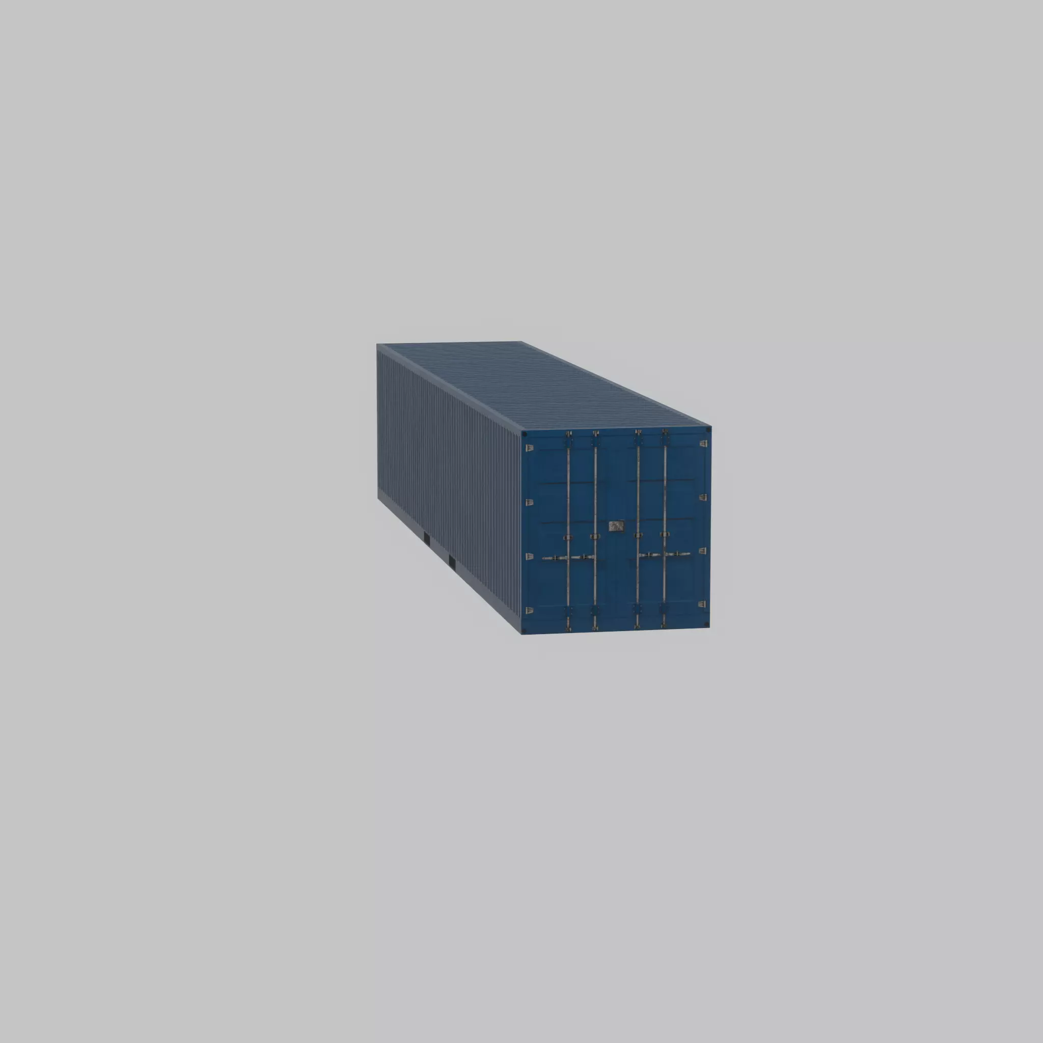 Shipping Container gentian blue 40ft Low-poly 3D model_30