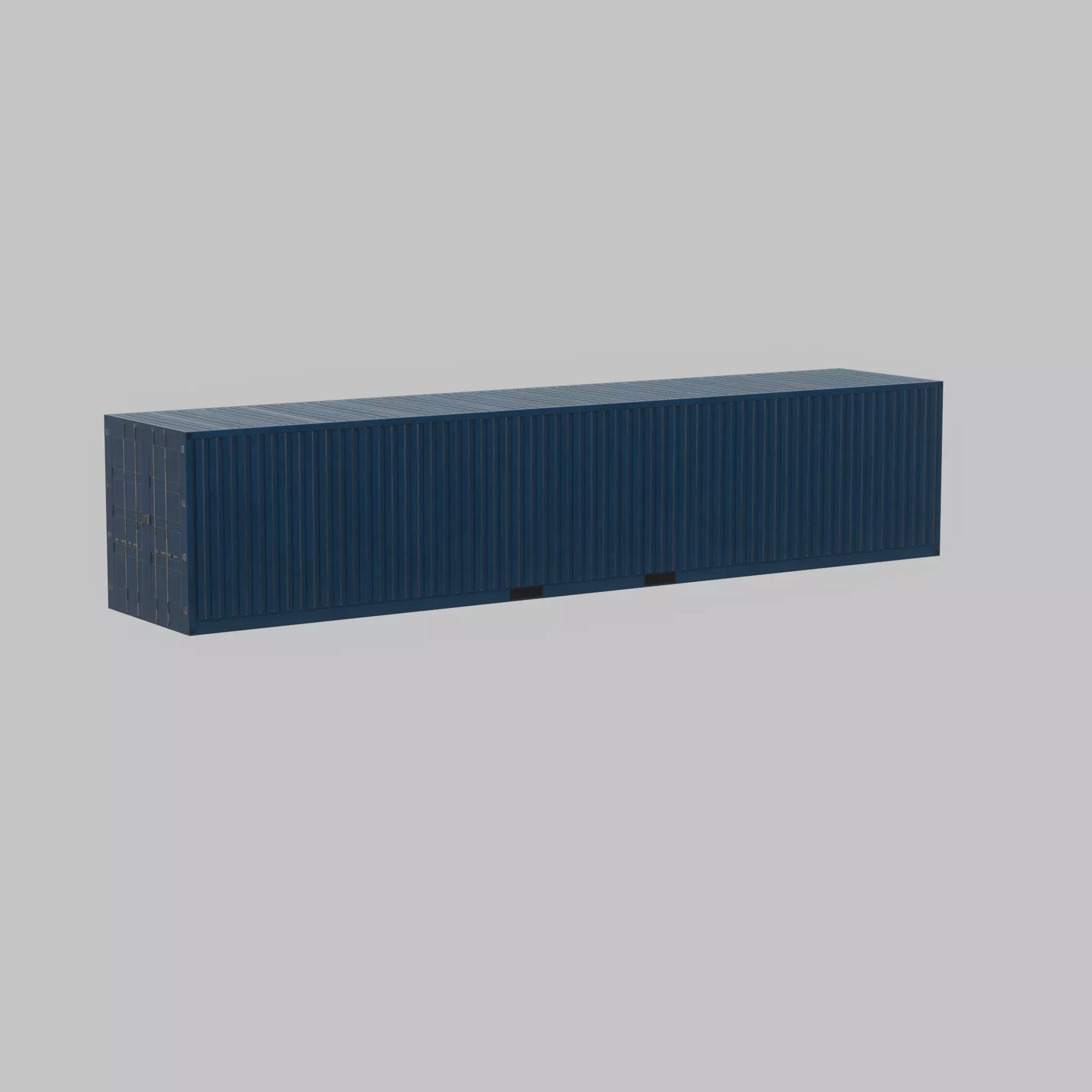 Shipping Container gentian blue 40ft Low-poly 3D model_36