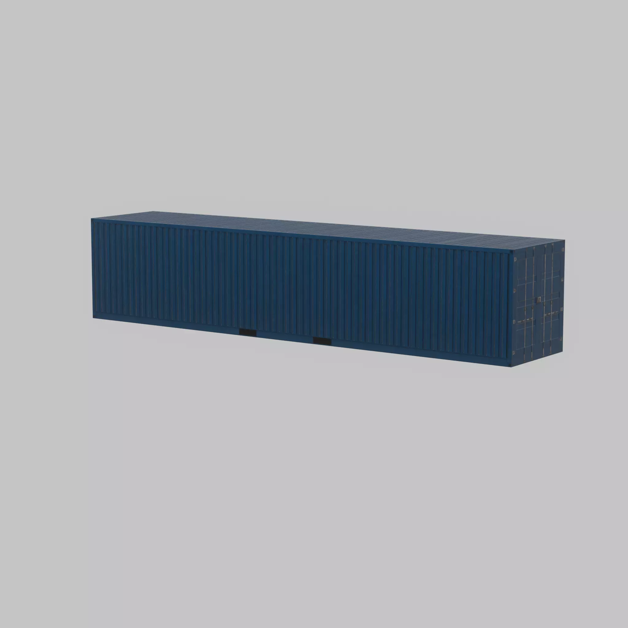 Shipping Container gentian blue 40ft Low-poly 3D model_71