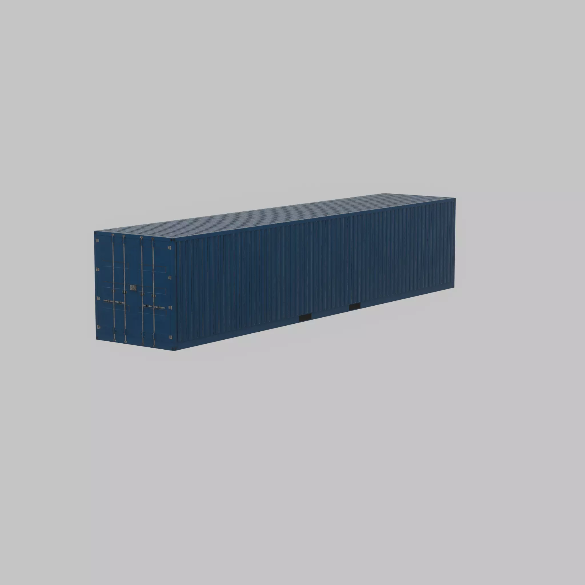 Shipping Container gentian blue 40ft Low-poly 3D model_44