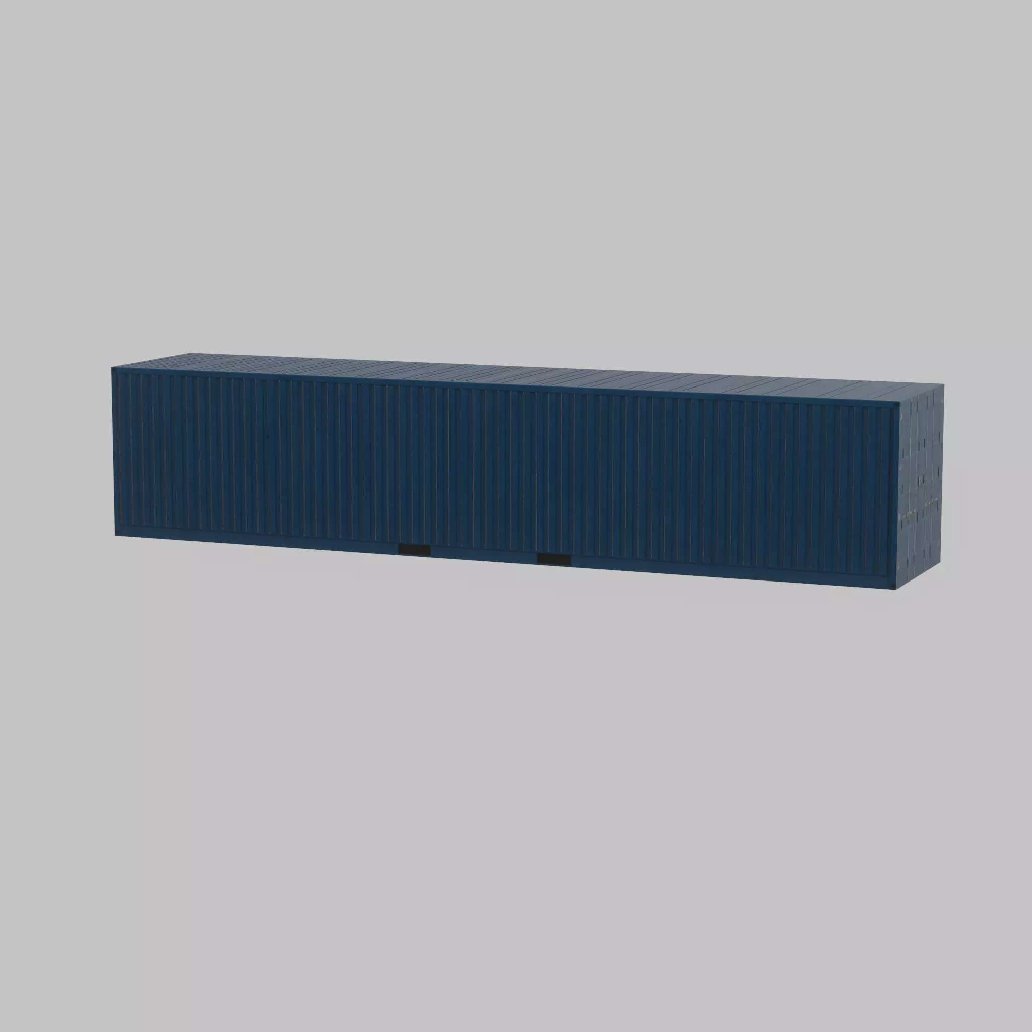 Shipping Container gentian blue 40ft Low-poly 3D model_57