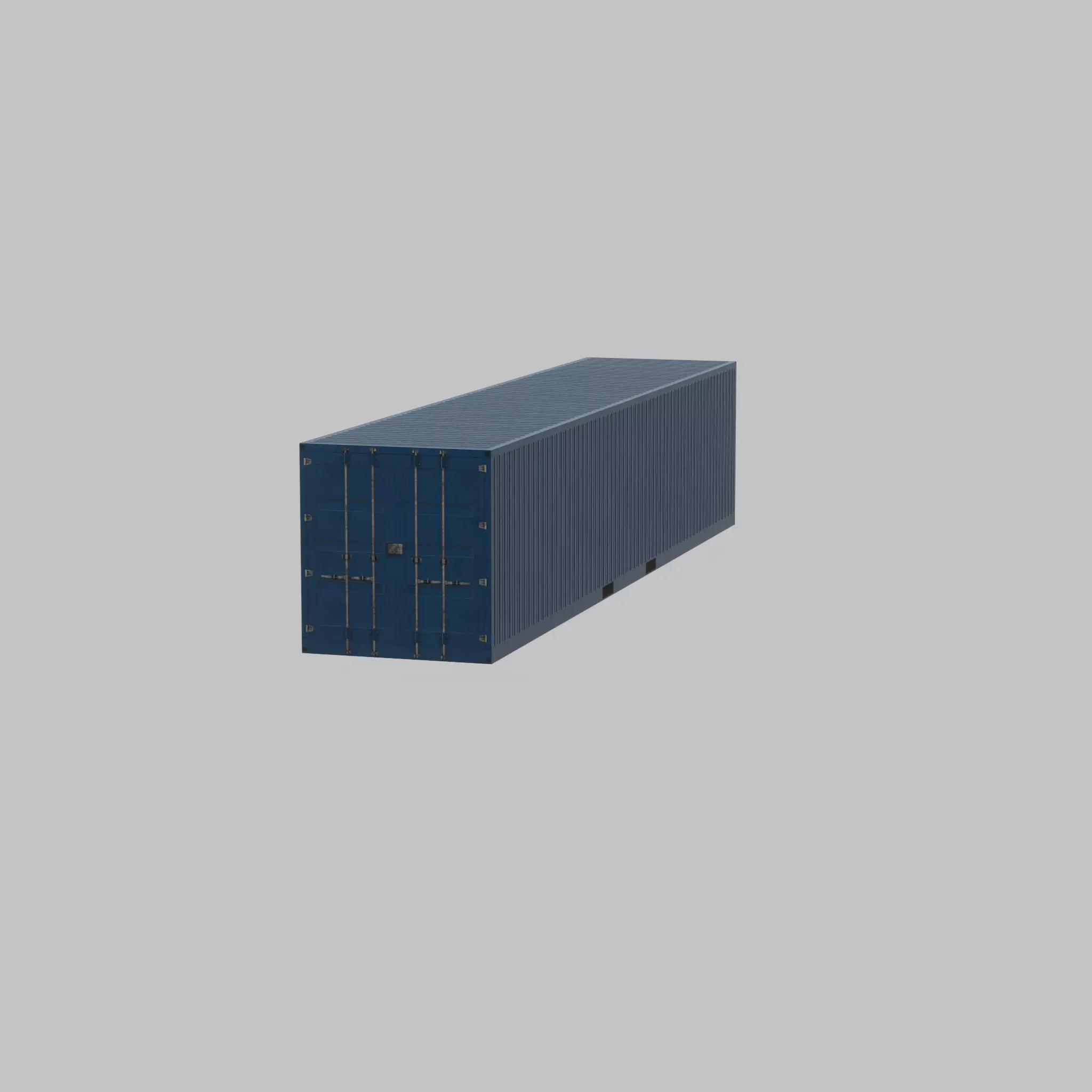 Shipping Container gentian blue 40ft Low-poly 3D model_28