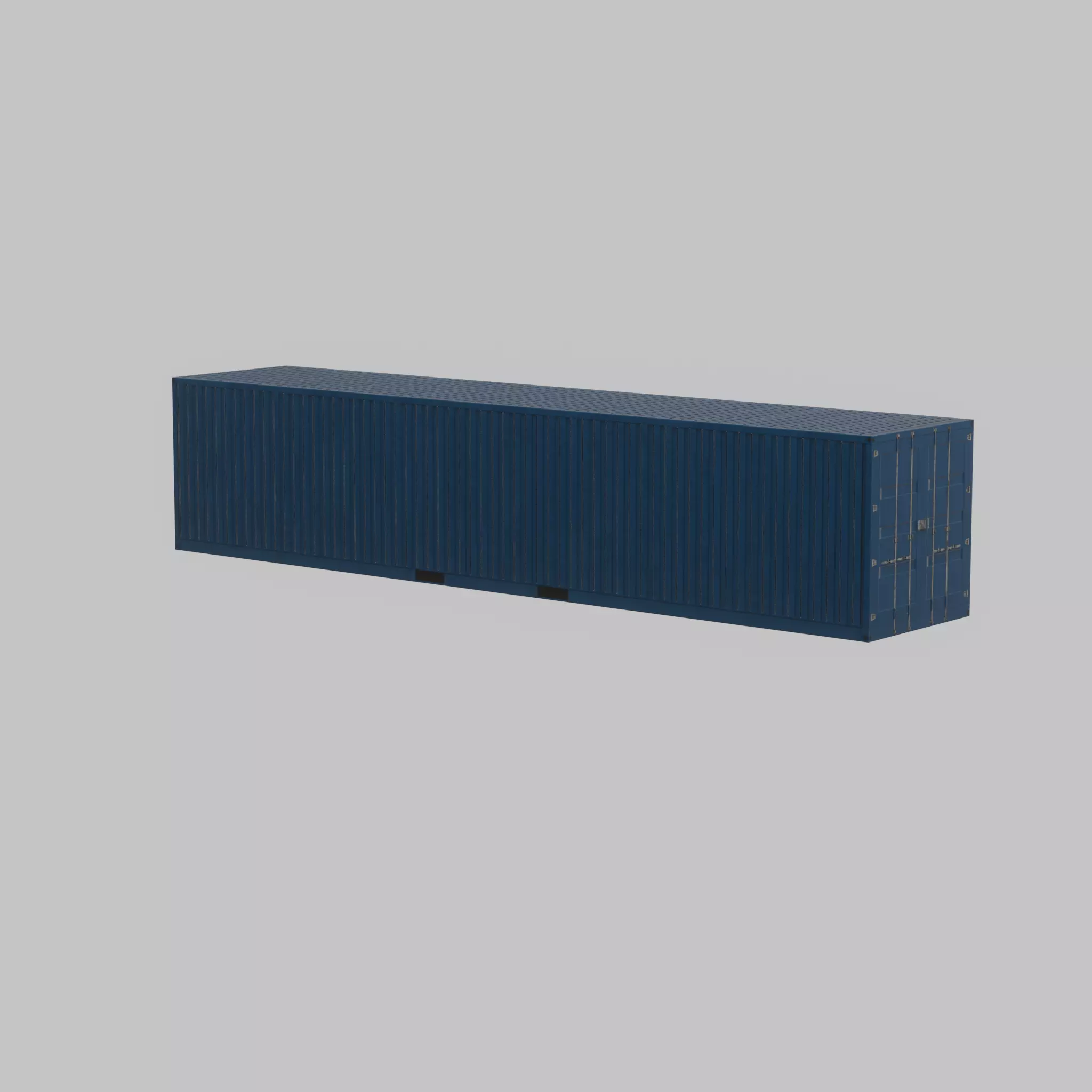Shipping Container gentian blue 40ft Low-poly 3D model_58