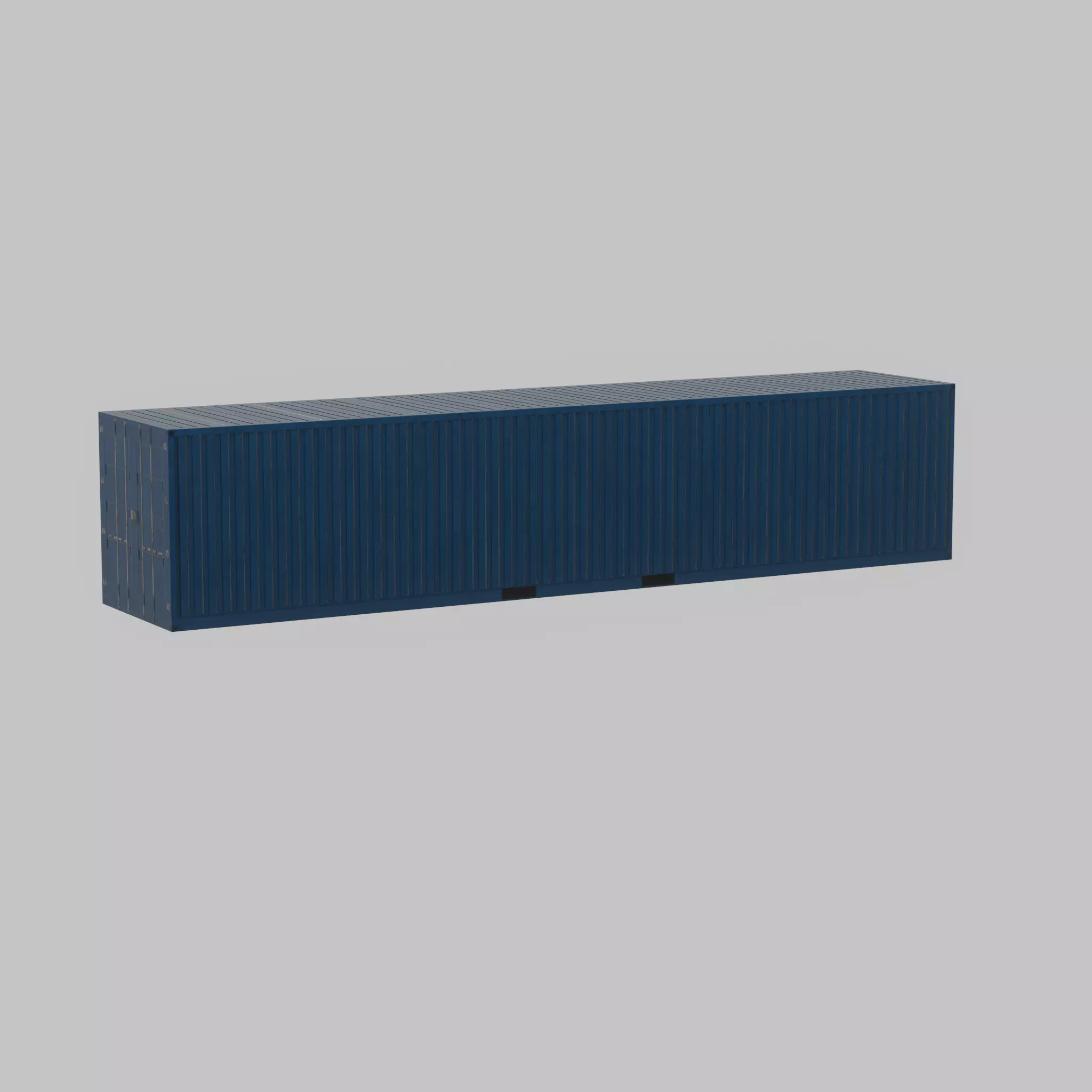 Shipping Container gentian blue 40ft Low-poly 3D model_48