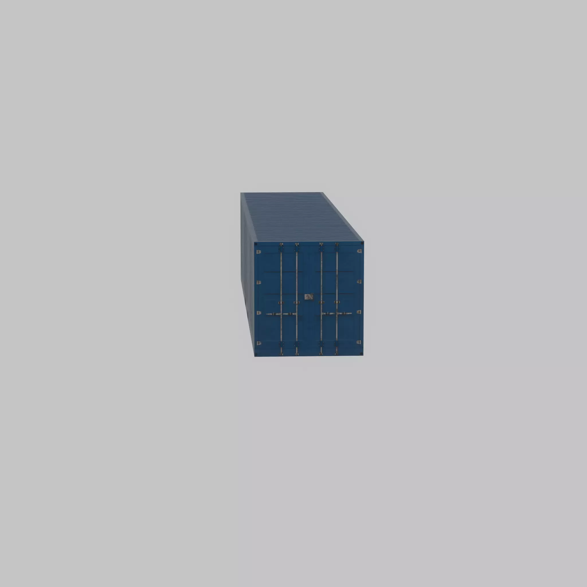 Shipping Container gentian blue 40ft Low-poly 3D model_24