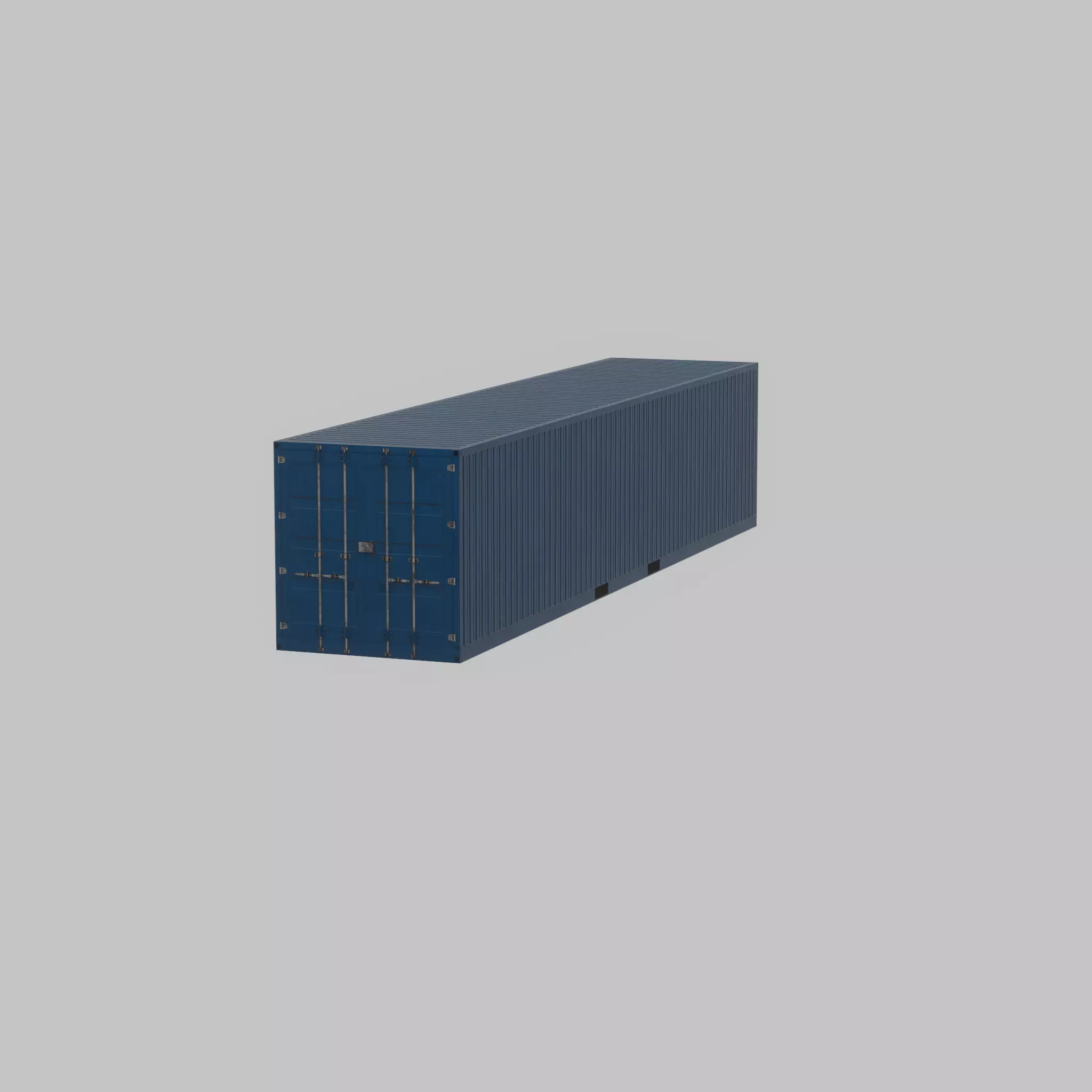 Shipping Container gentian blue 40ft Low-poly 3D model_23
