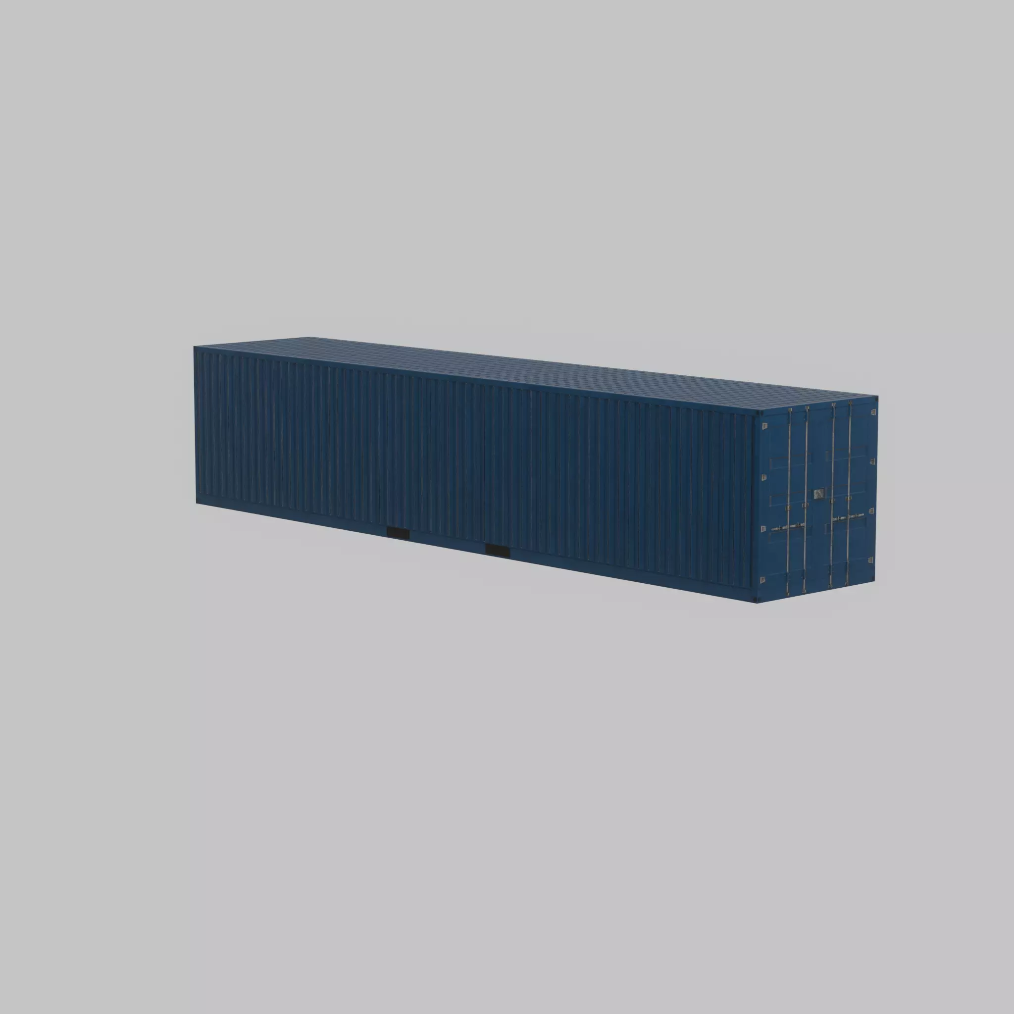 Shipping Container gentian blue 40ft Low-poly 3D model_59