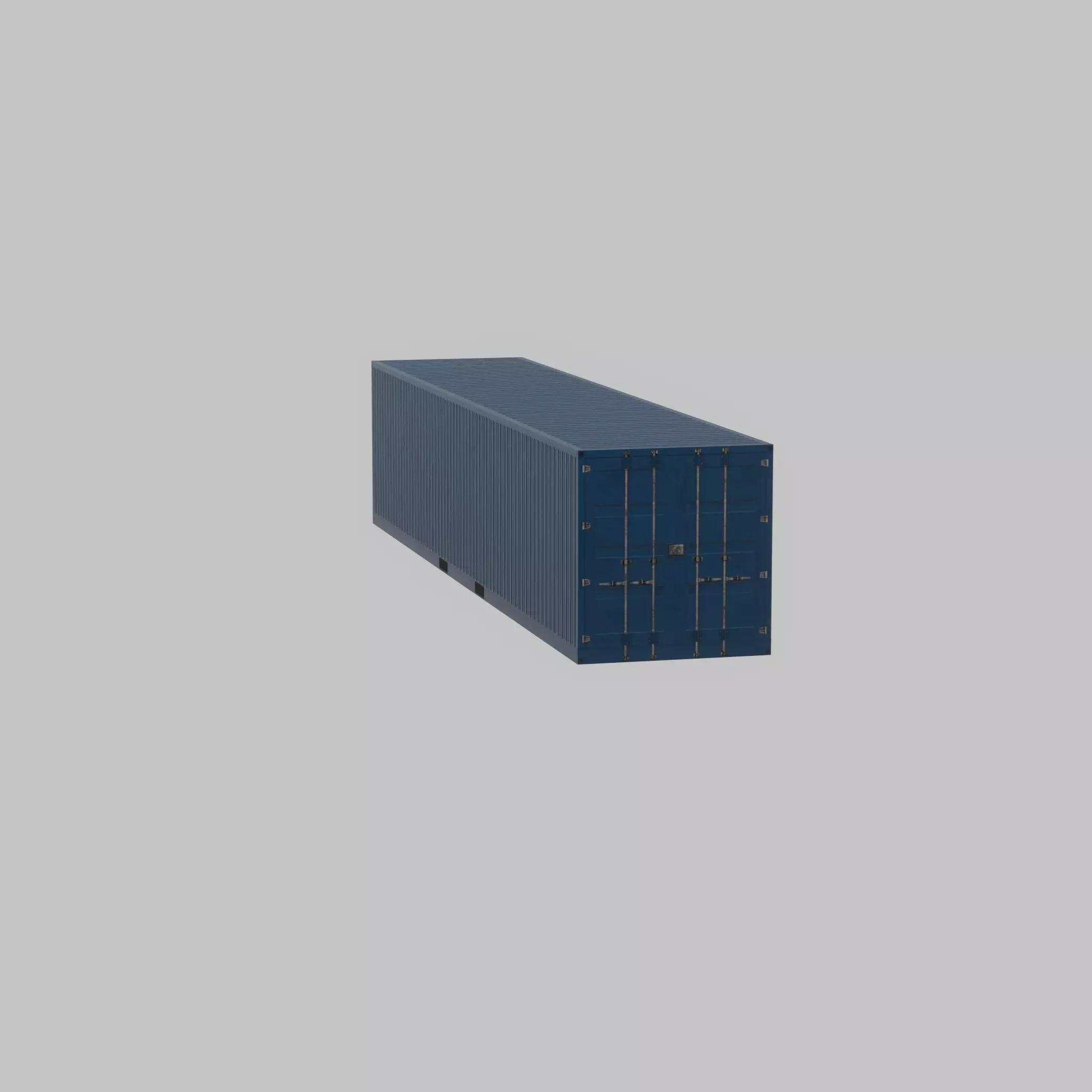 Shipping Container gentian blue 40ft Low-poly 3D model_26