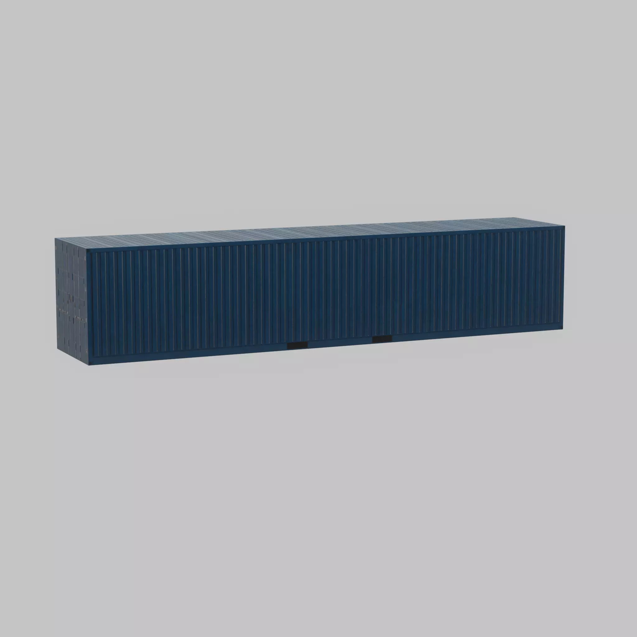 Shipping Container gentian blue 40ft Low-poly 3D model_47