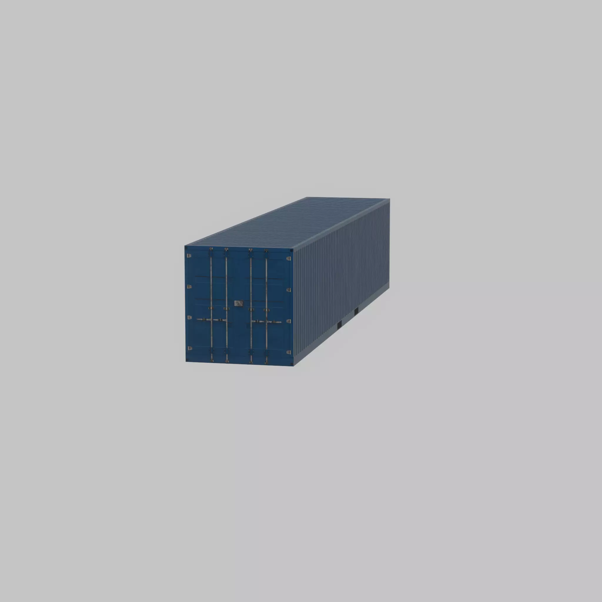 Shipping Container gentian blue 40ft Low-poly 3D model_33