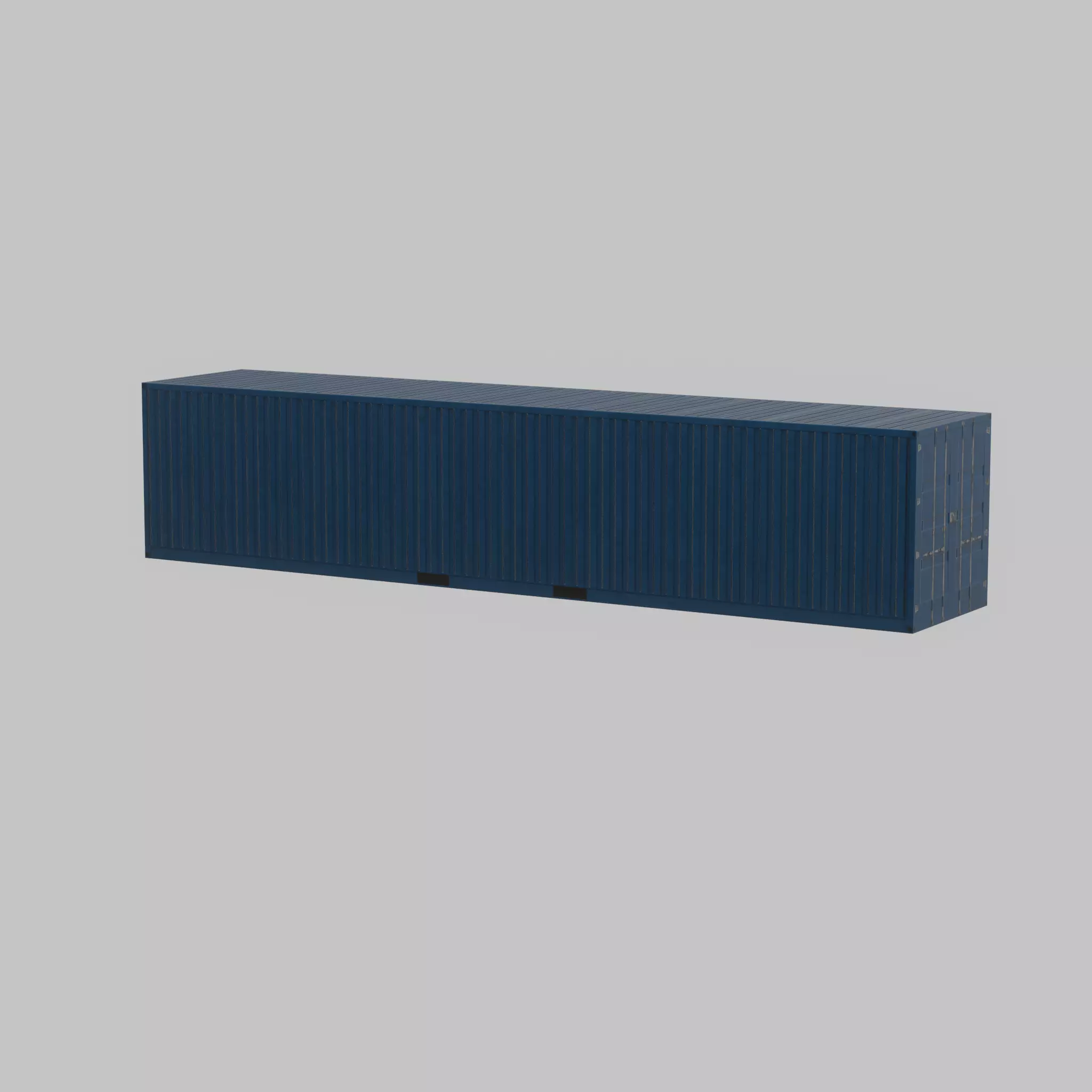 Shipping Container gentian blue 40ft Low-poly 3D model_40