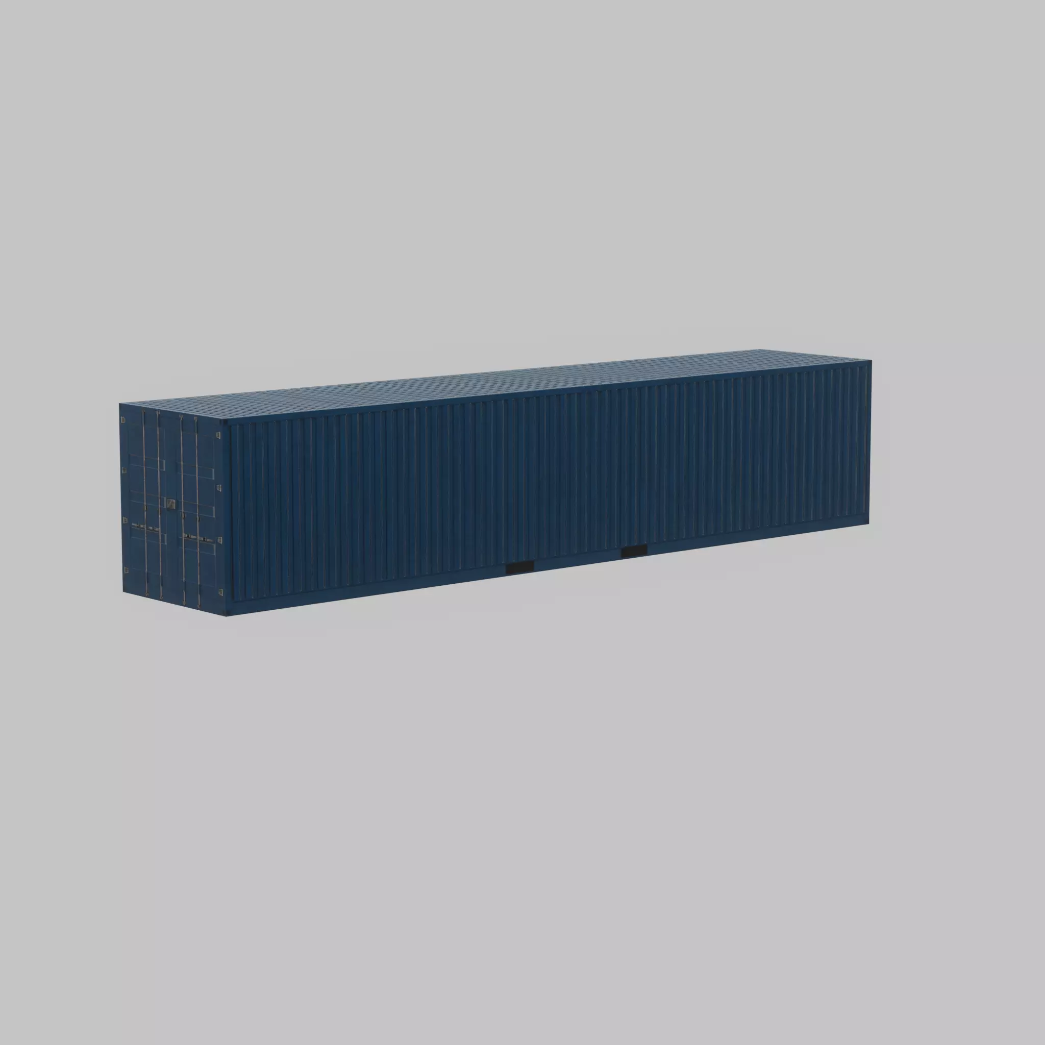 Shipping Container gentian blue 40ft Low-poly 3D model_66