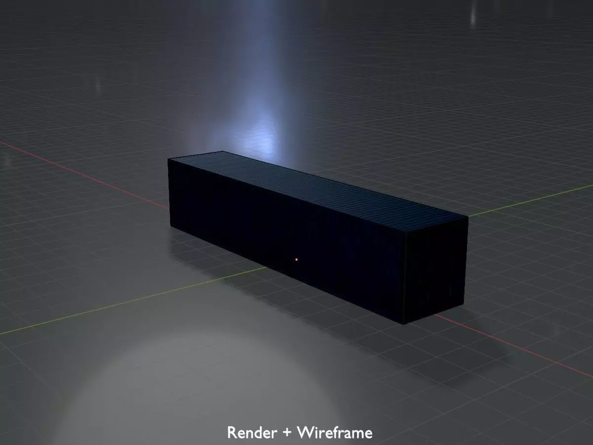 Shipping Container gentian blue 40ft Low-poly 3D model_8