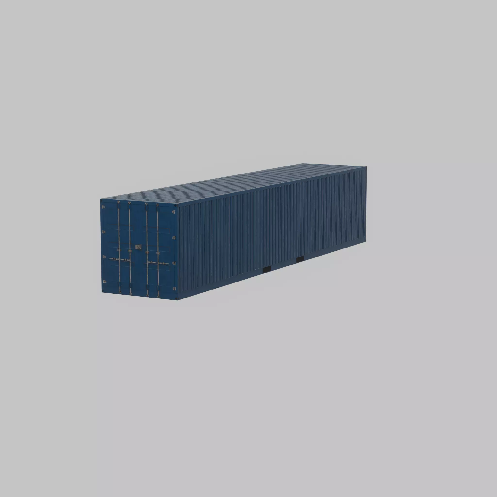 Shipping Container gentian blue 40ft Low-poly 3D model_38