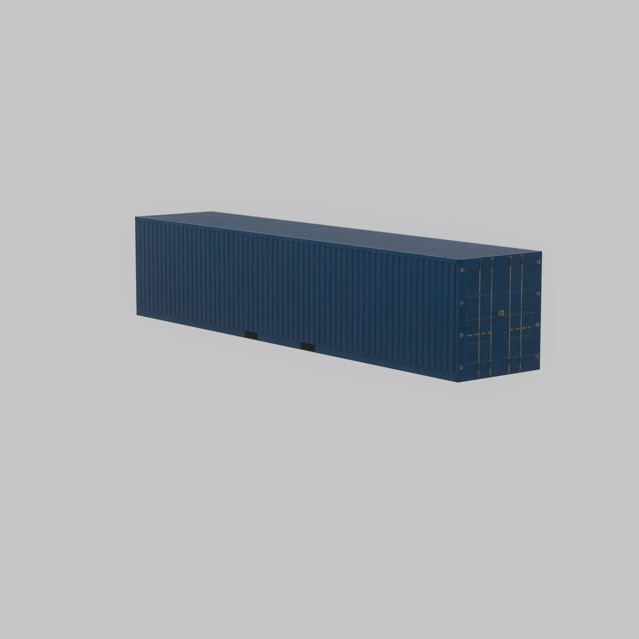 Shipping Container gentian blue 40ft Low-poly 3D model_52