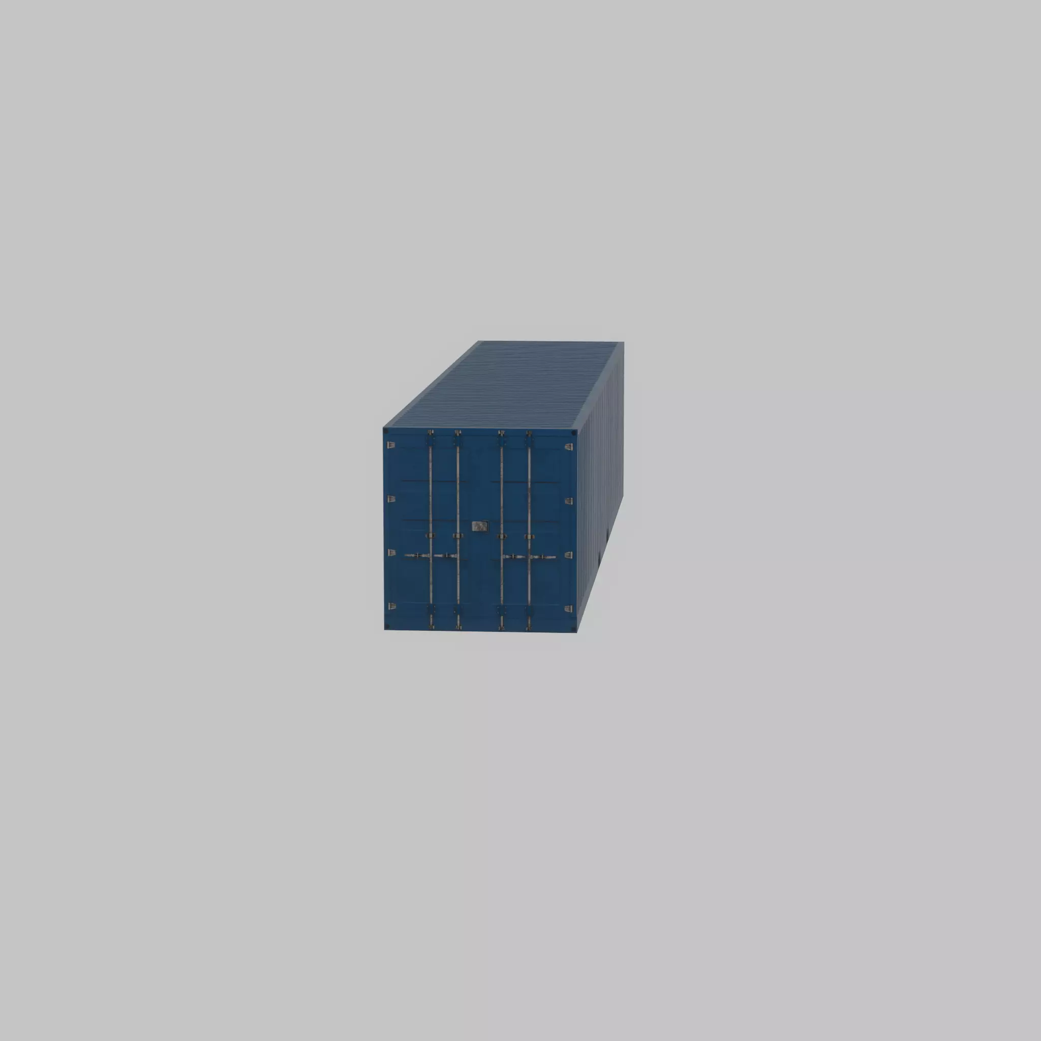 Shipping Container gentian blue 40ft Low-poly 3D model_31