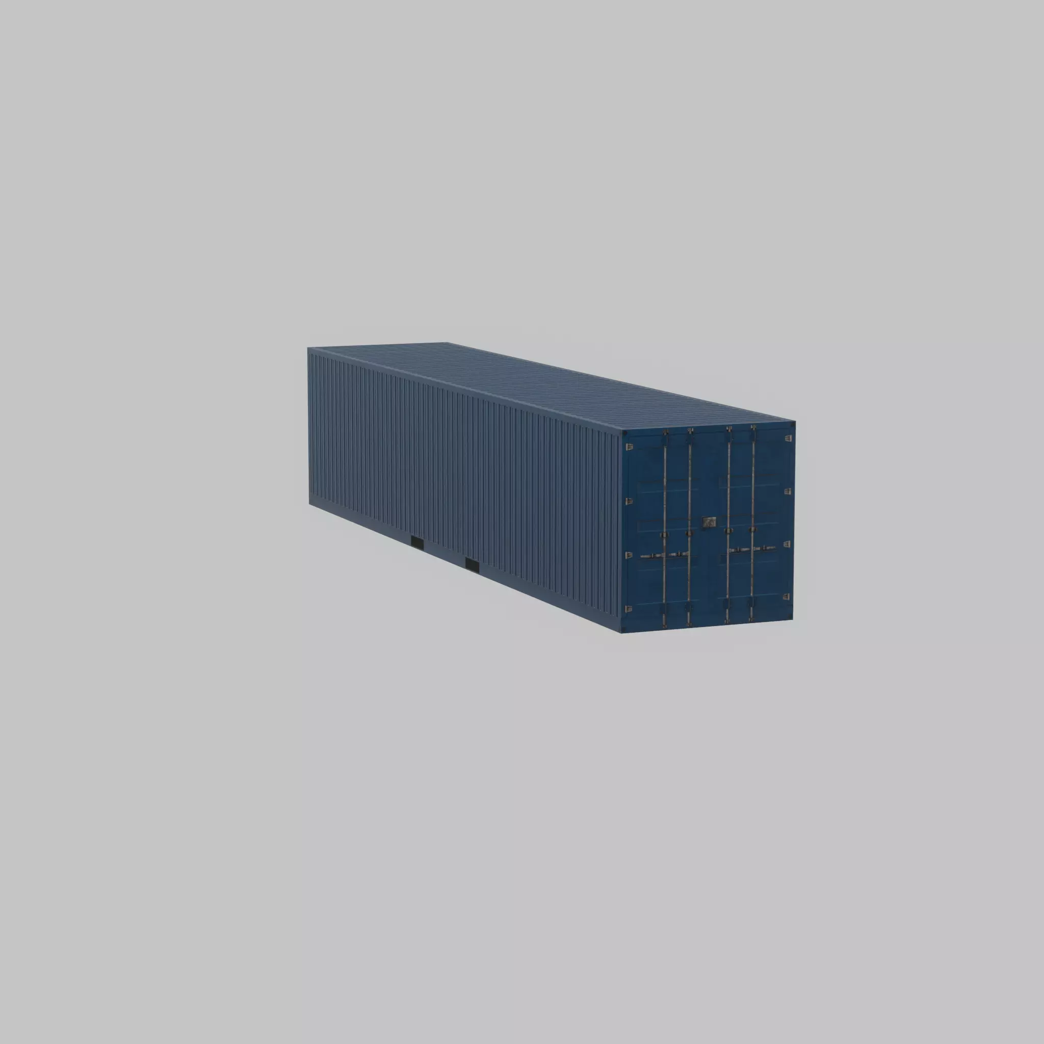 Shipping Container gentian blue 40ft Low-poly 3D model_55