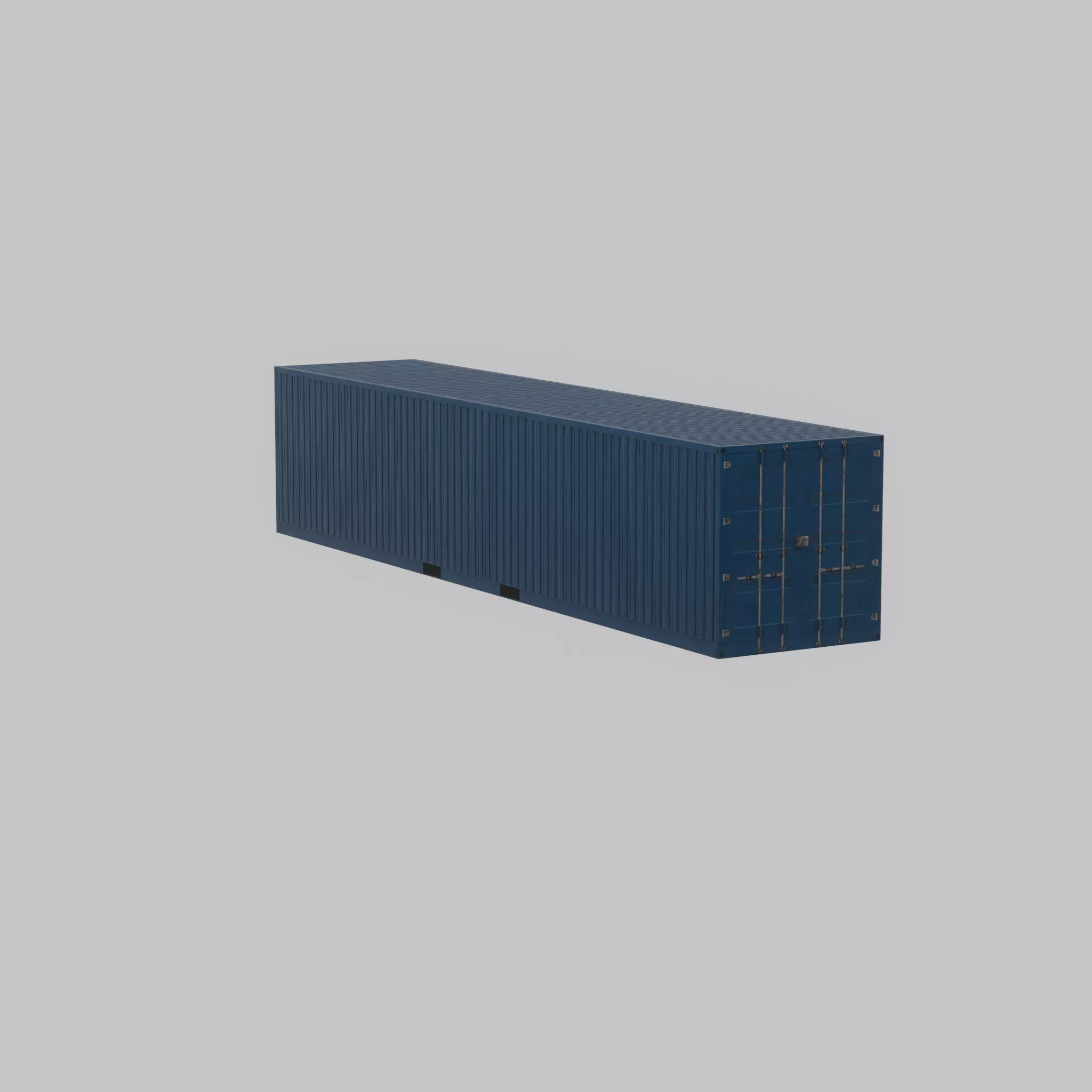 Shipping Container gentian blue 40ft Low-poly 3D model_22