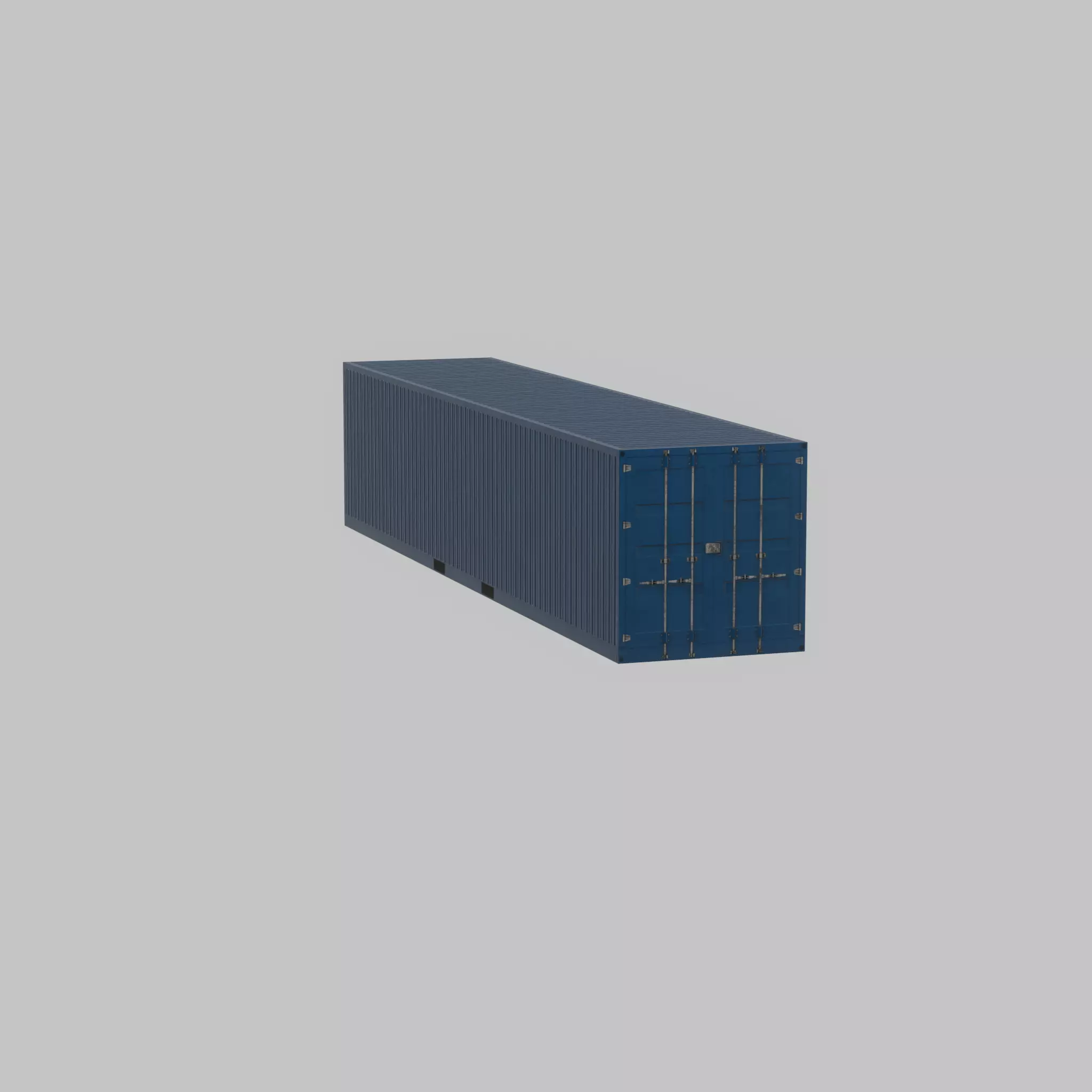 Shipping Container gentian blue 40ft Low-poly 3D model_46