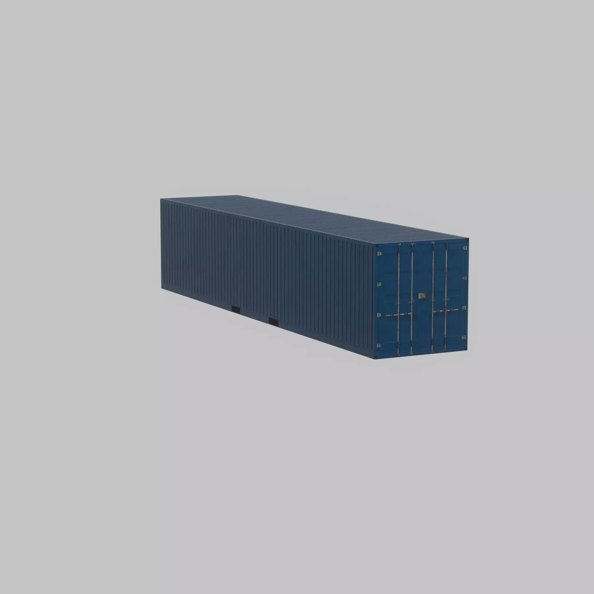 Shipping Container gentian blue 40ft Low-poly 3D model_32