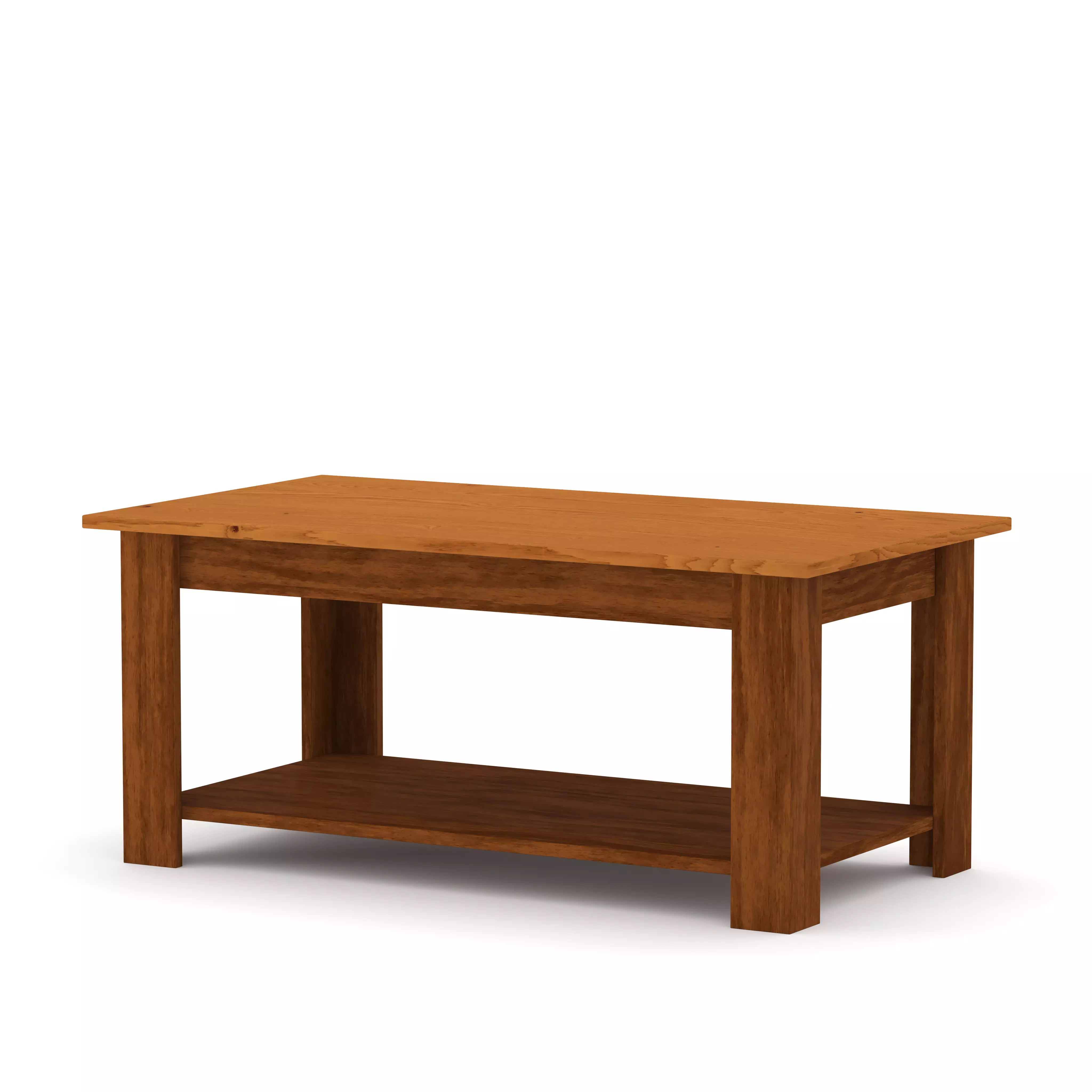 Wooden Coffee Table Low-poly 3D model_9