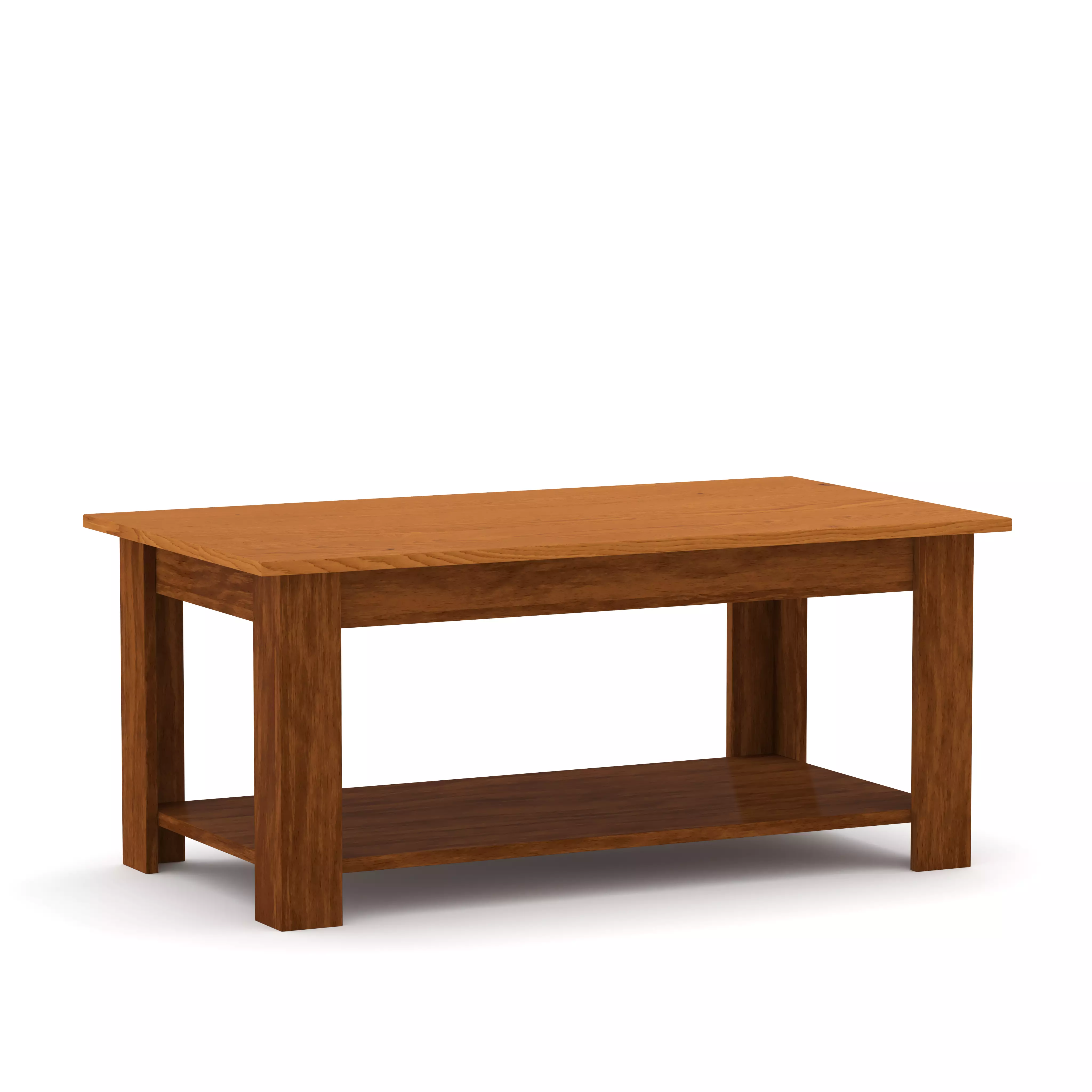 Wooden Coffee Table Low-poly 3D model_4