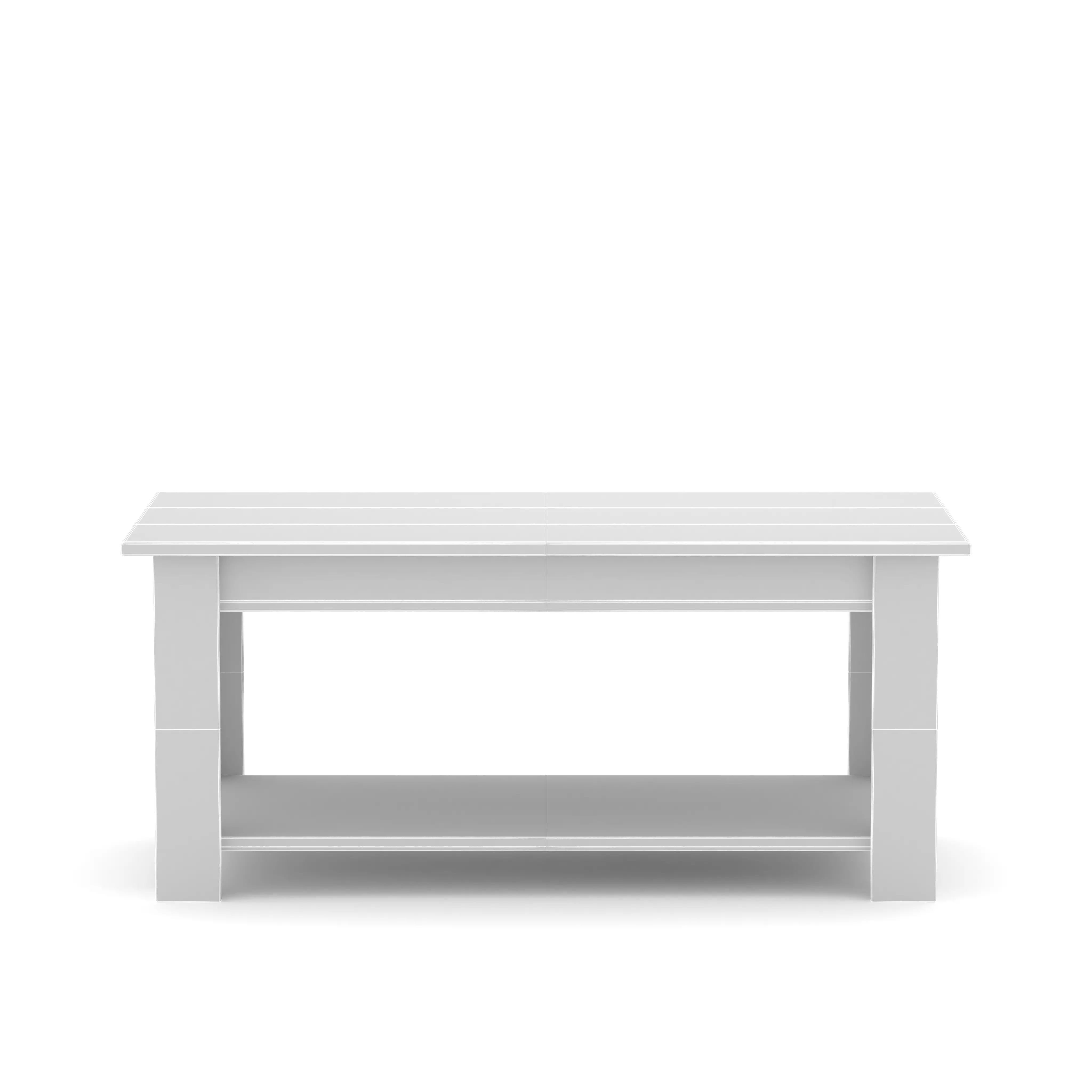 Wooden Coffee Table Low-poly 3D model_2