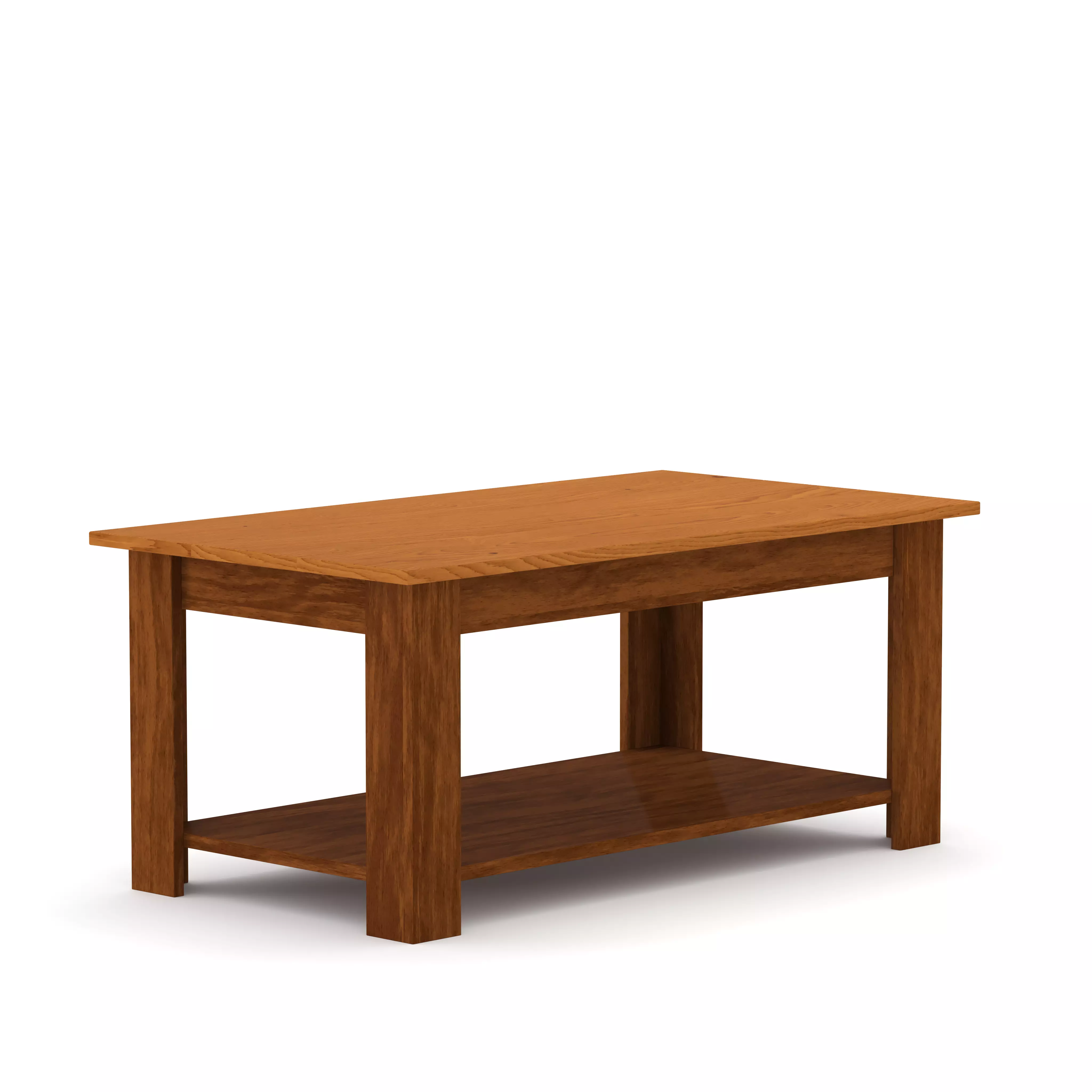 Wooden Coffee Table Low-poly 3D model_5