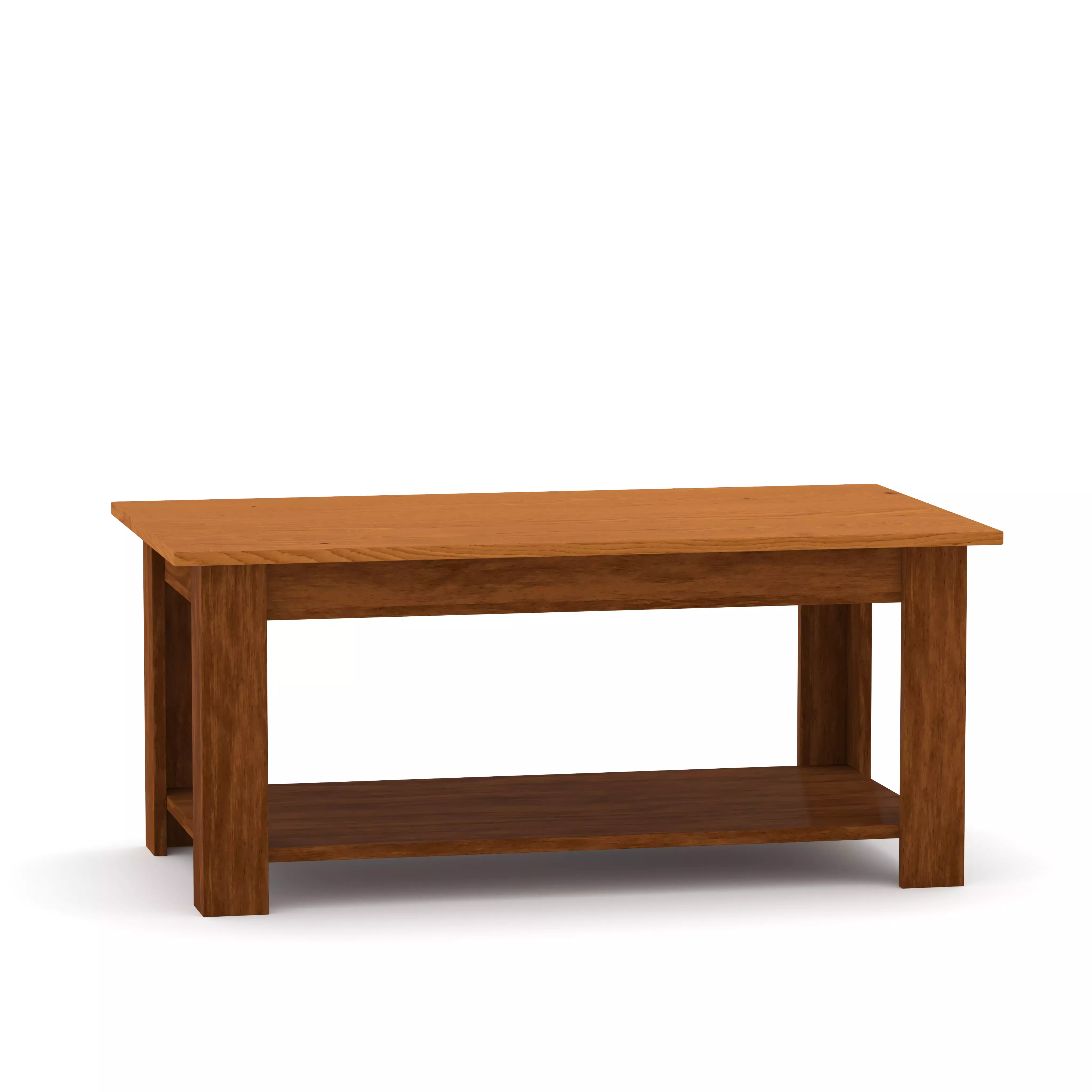 Wooden Coffee Table Low-poly 3D model_3