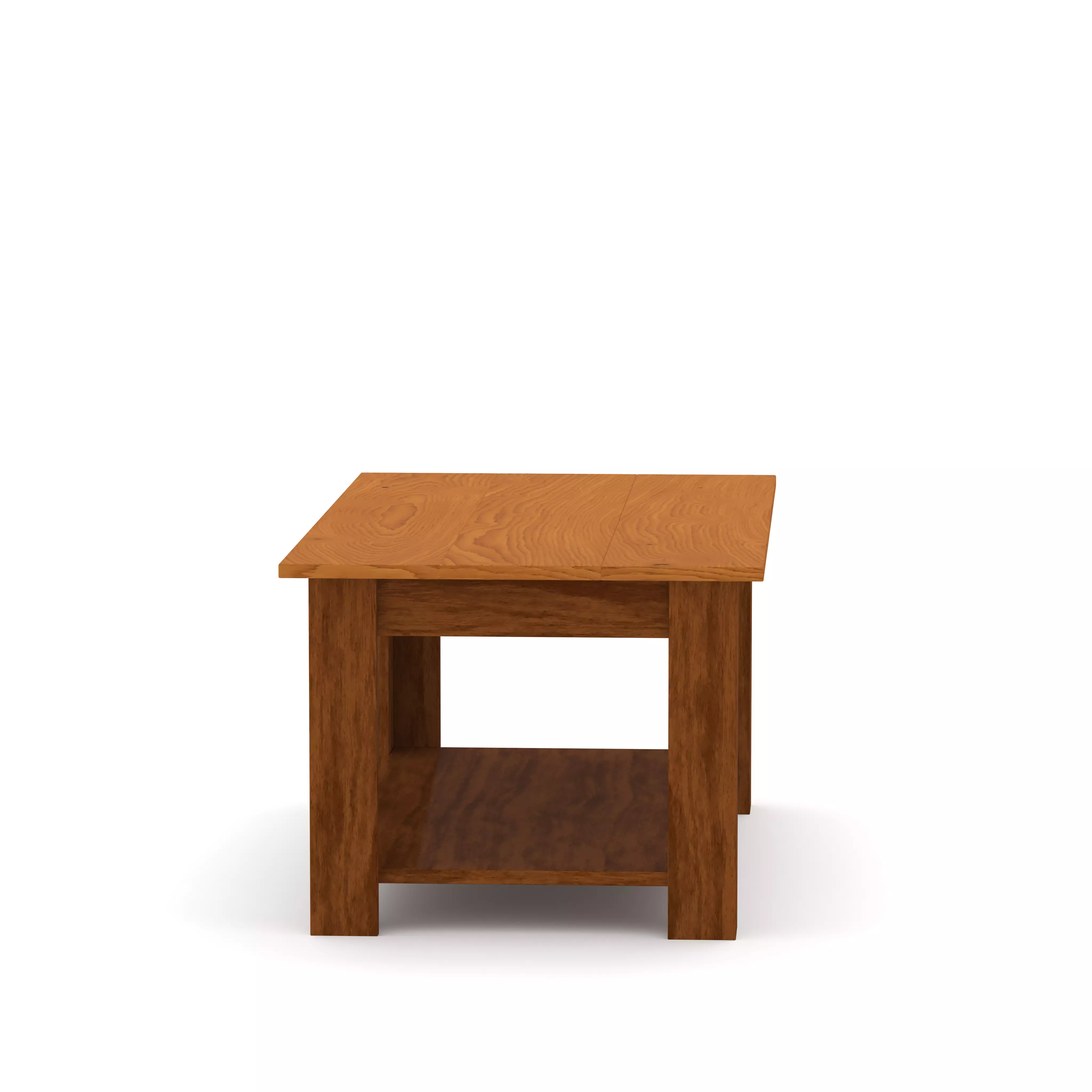 Wooden Coffee Table Low-poly 3D model_13
