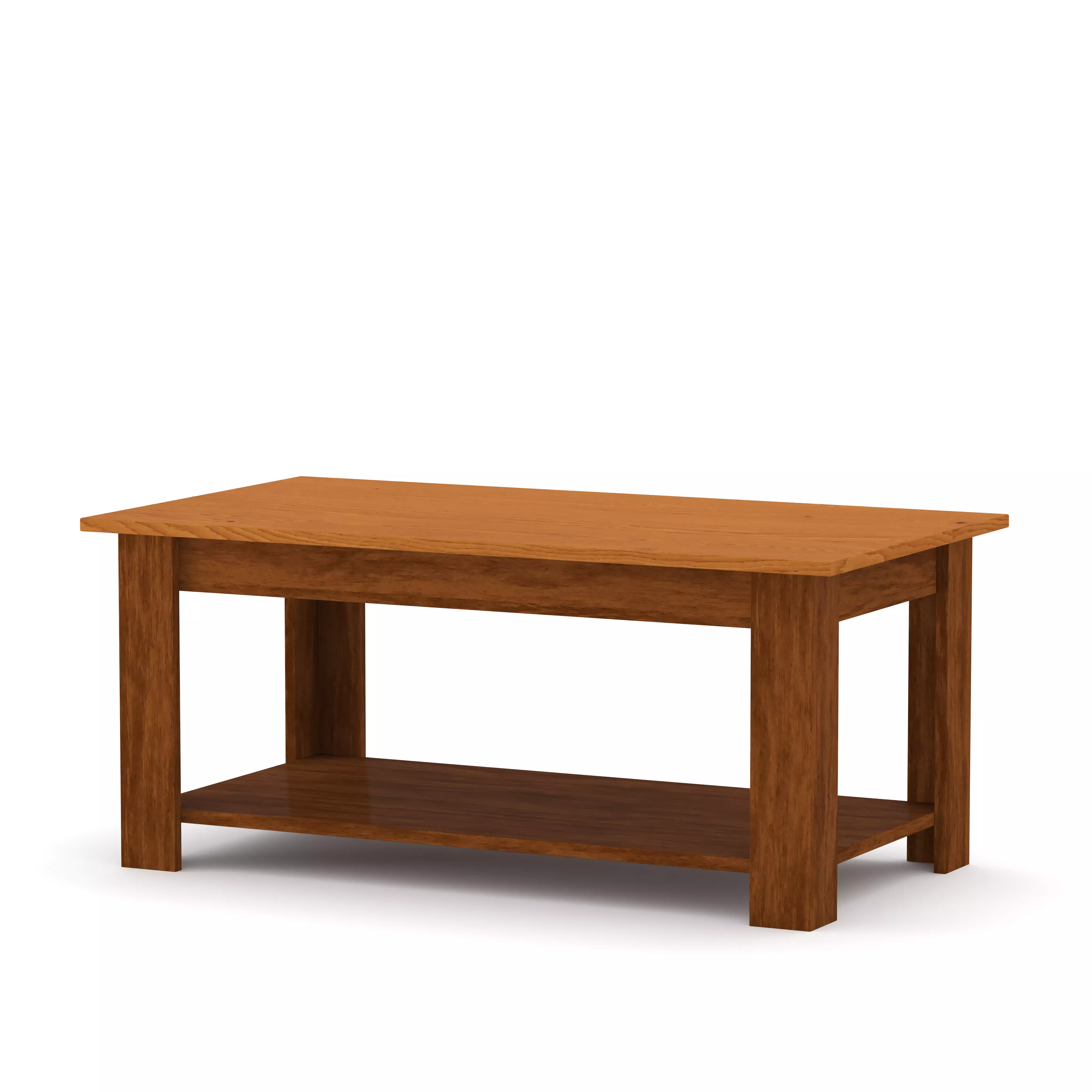 Wooden Coffee Table Low-poly 3D model_16