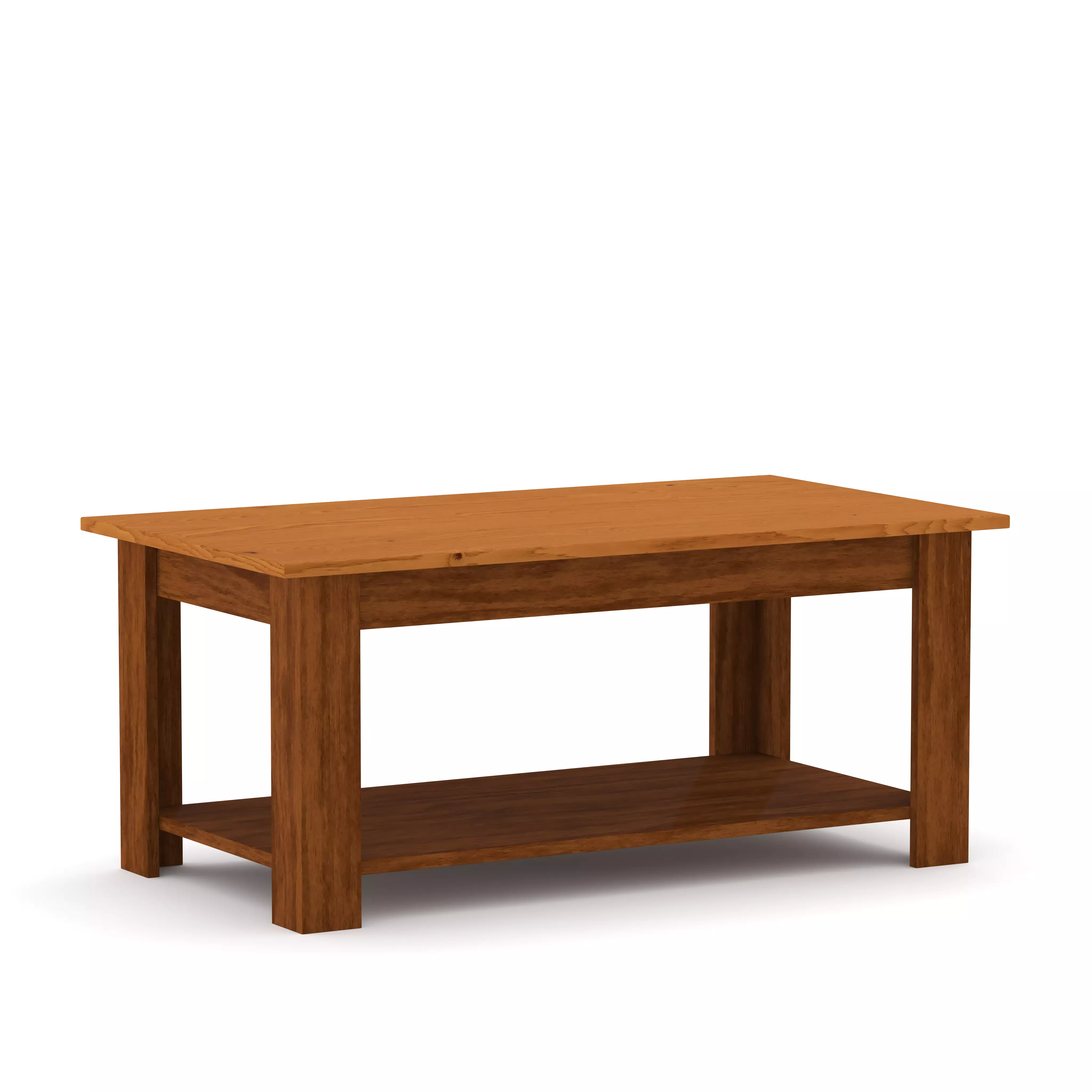 Wooden Coffee Table Low-poly 3D model_11