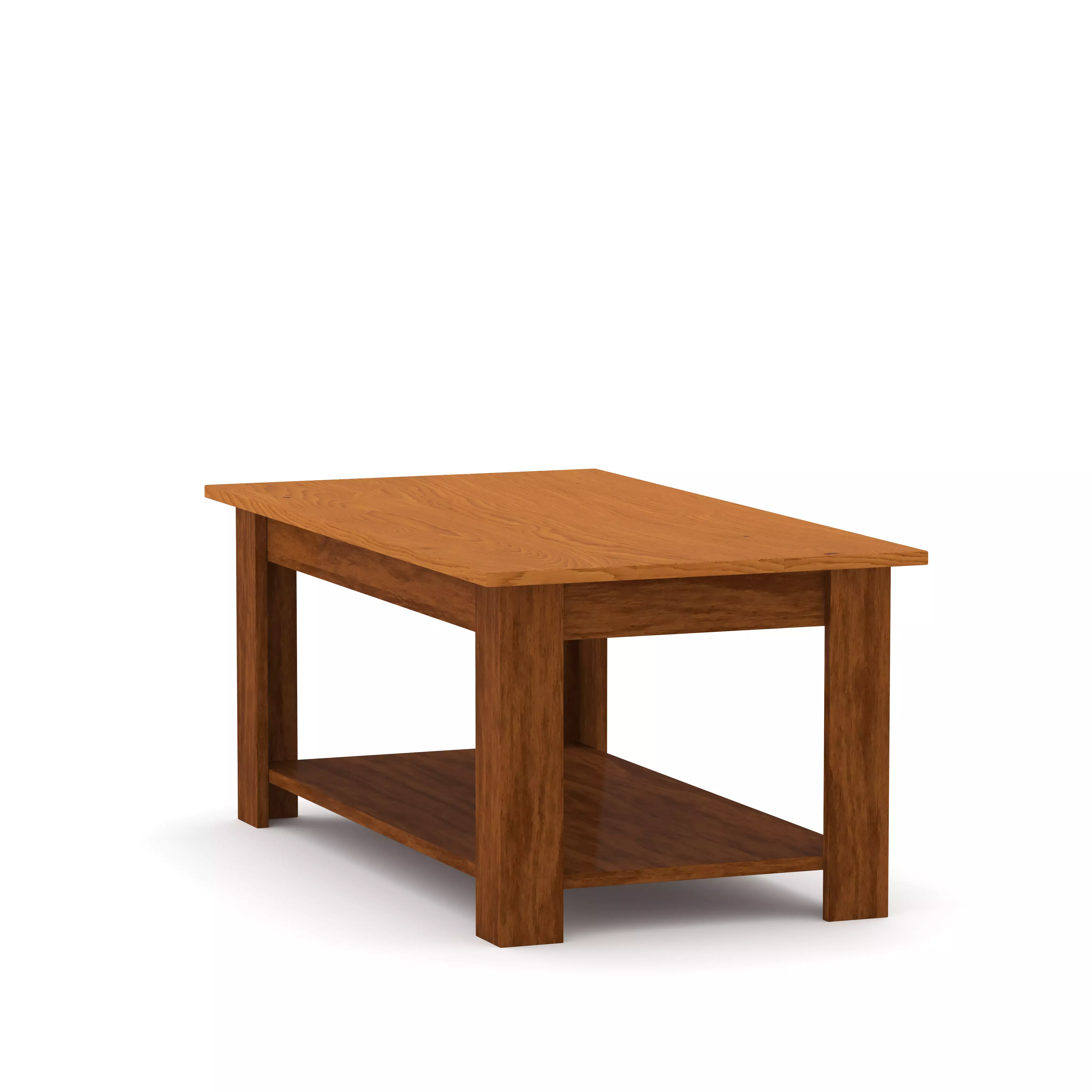 Wooden Coffee Table Low-poly 3D model_14