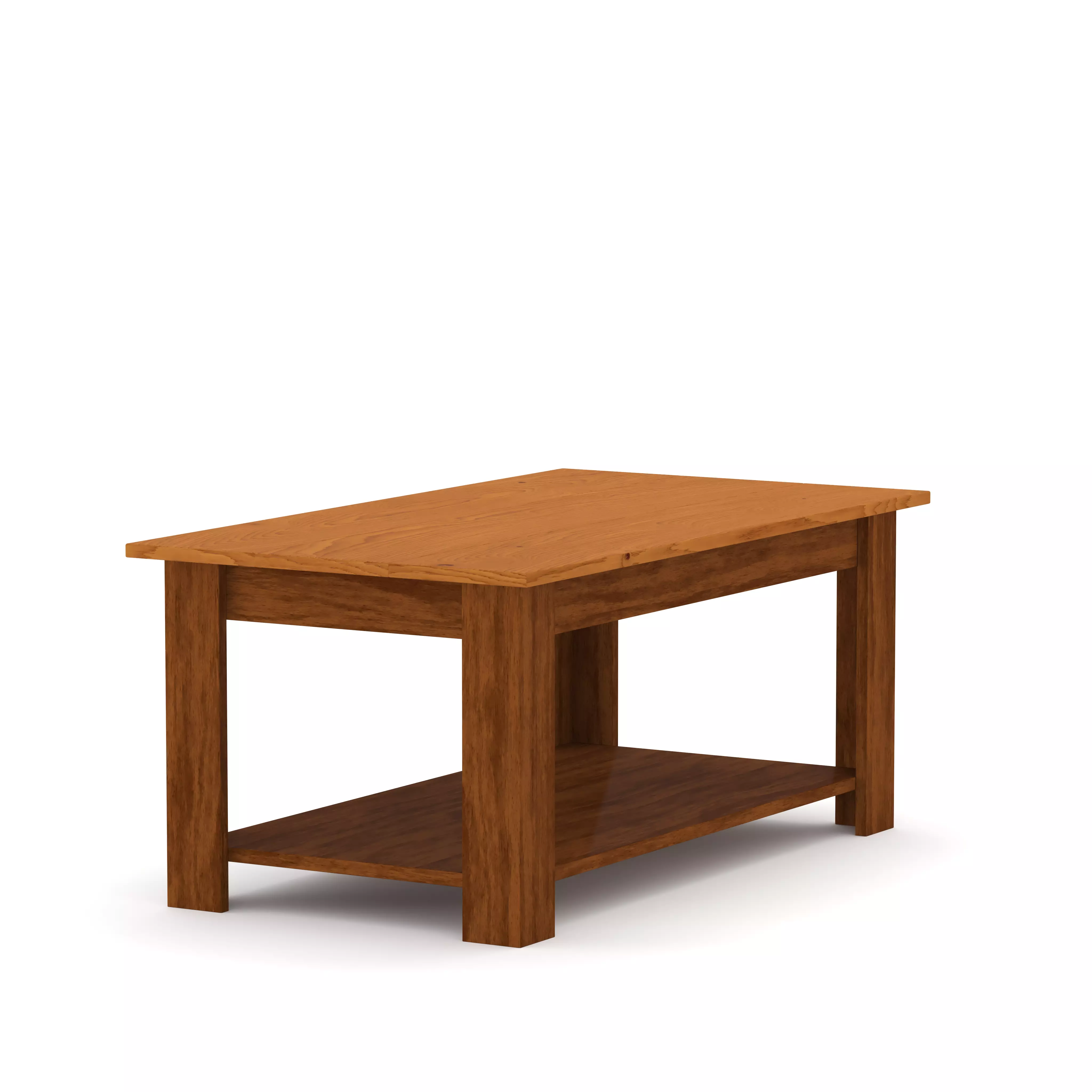 Wooden Coffee Table Low-poly 3D model_12
