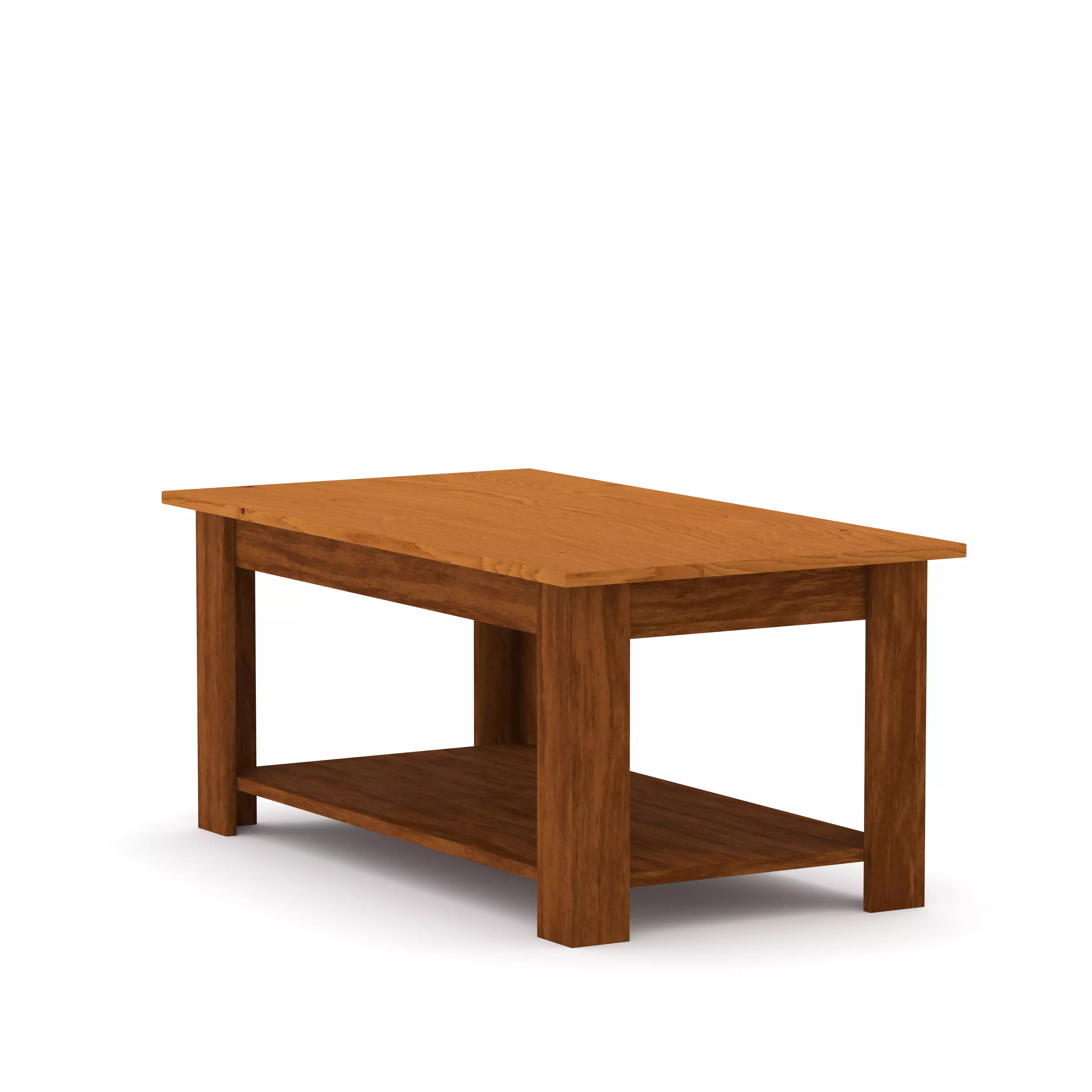 Wooden Coffee Table Low-poly 3D model_8