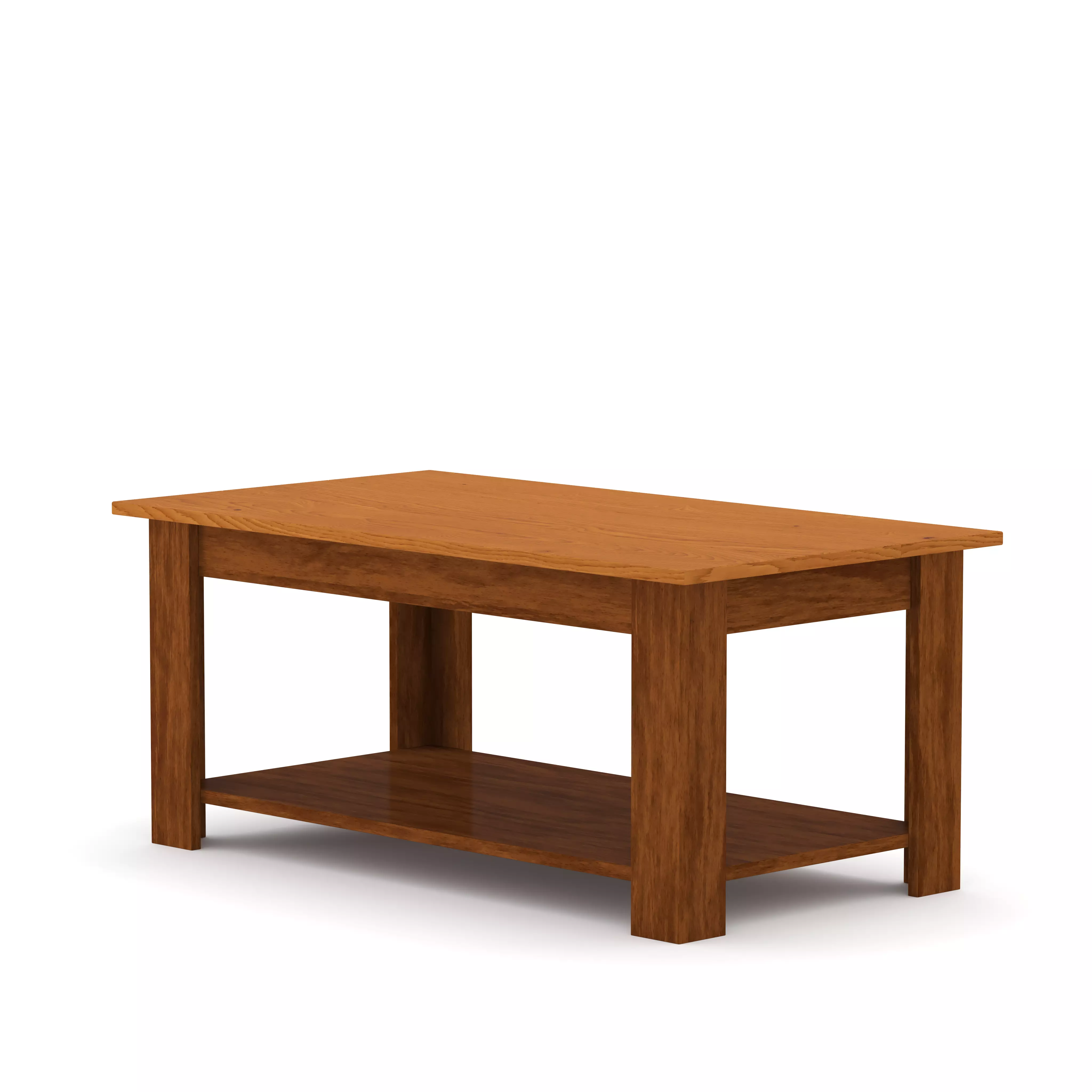 Wooden Coffee Table Low-poly 3D model_15