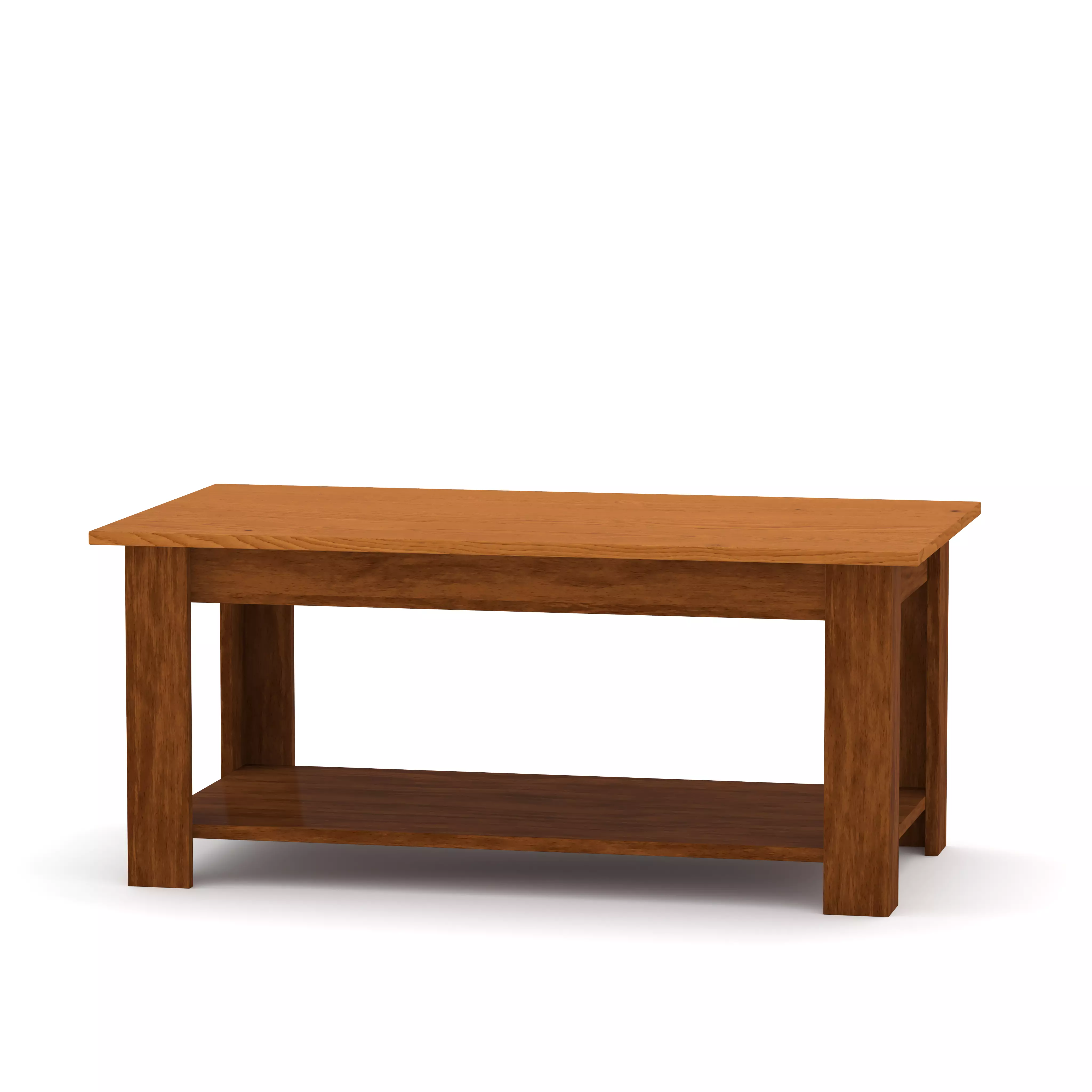 Wooden Coffee Table Low-poly 3D model_17