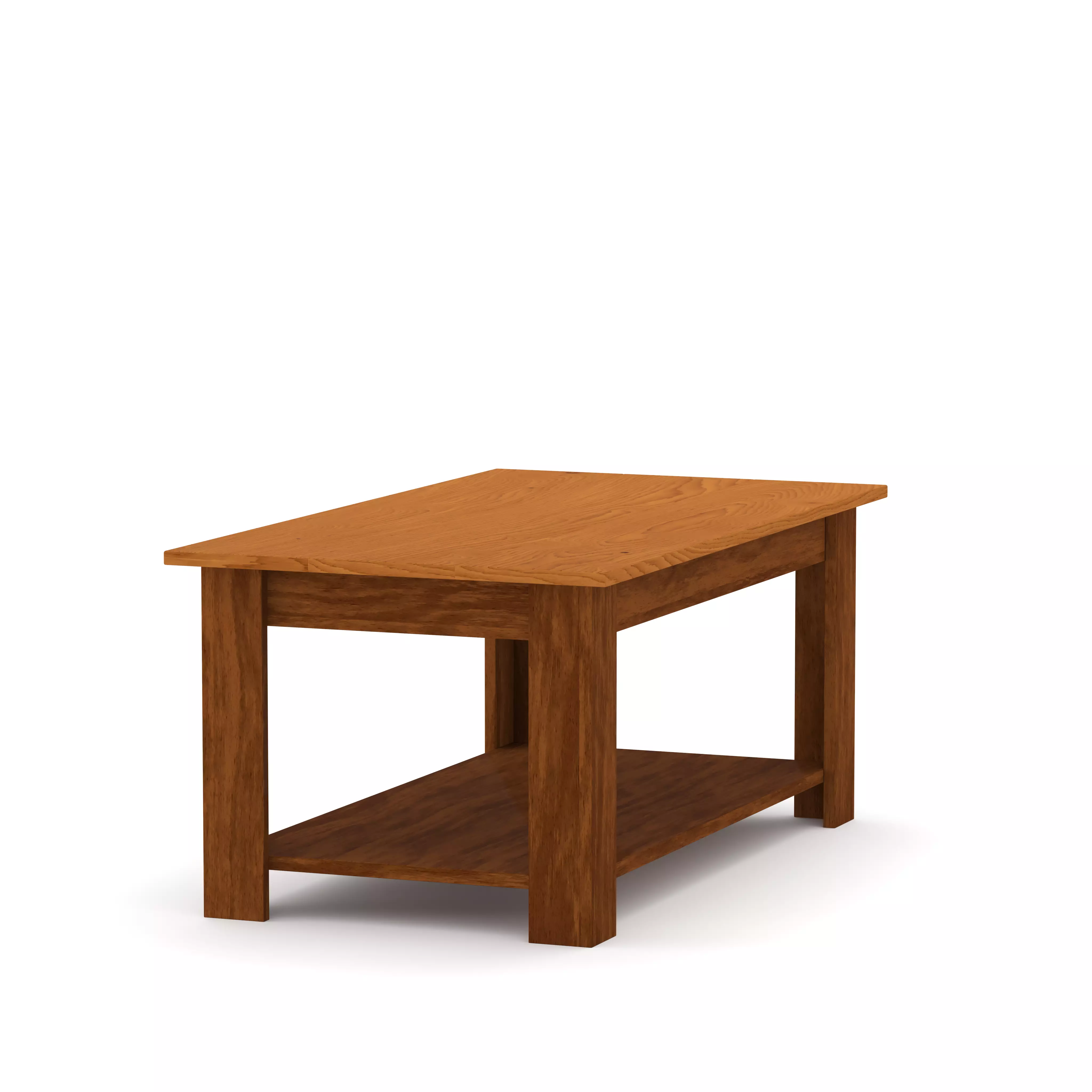 Wooden Coffee Table Low-poly 3D model_6