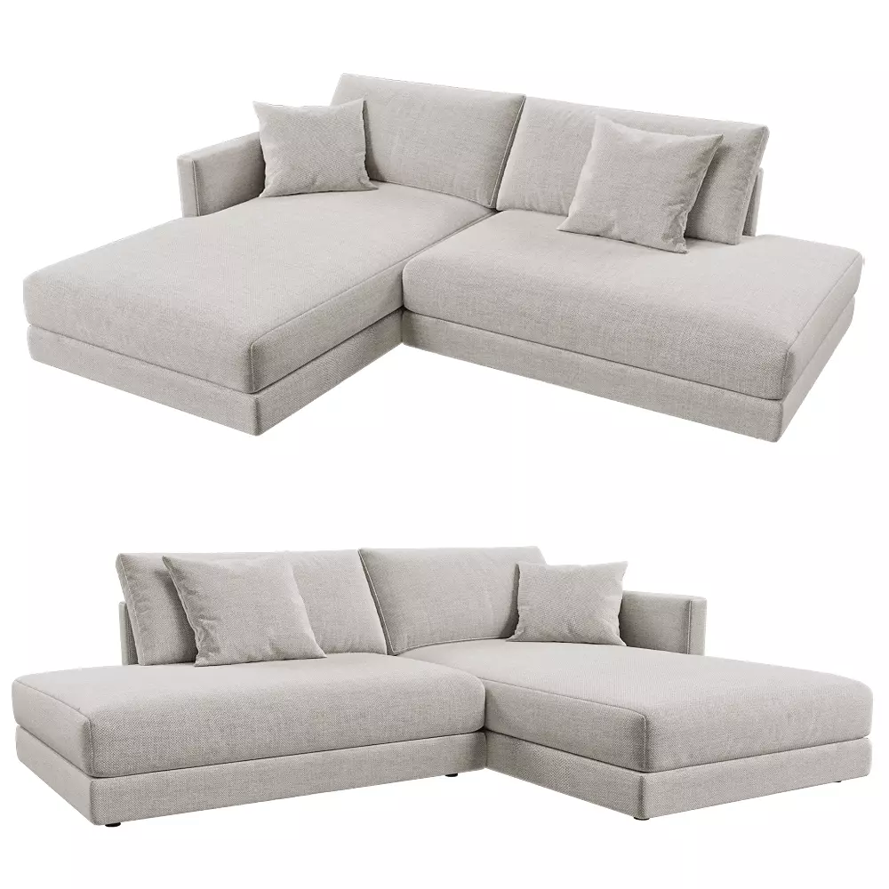 Sofa Roomy 2 Low-poly 3D model_2