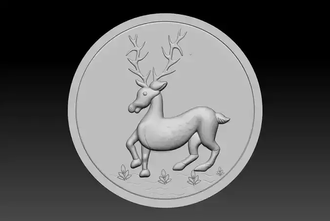 Deer Coin 3D Printable Model