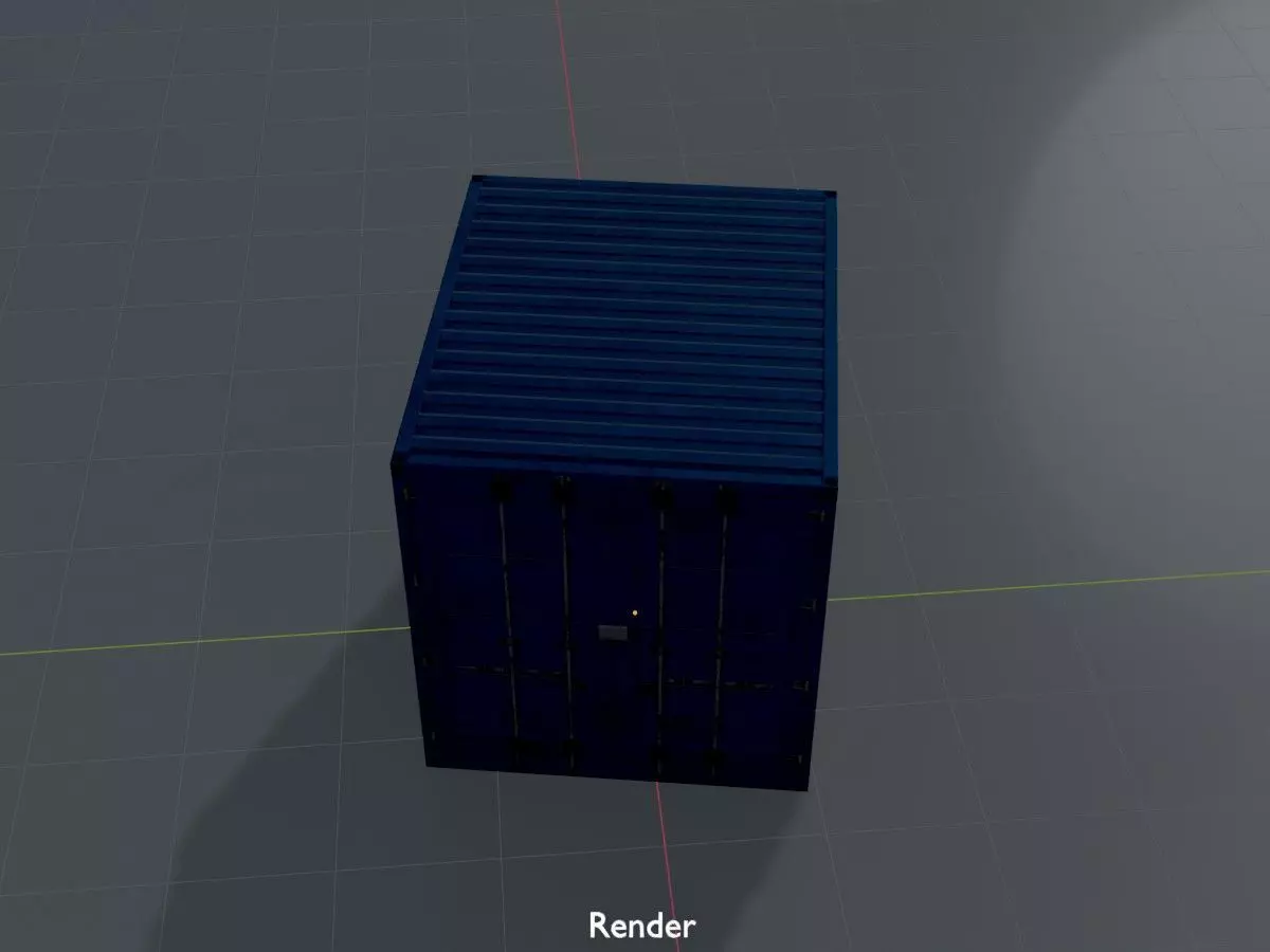 Shipping Container gentian blue all version 3D Model Collection_58