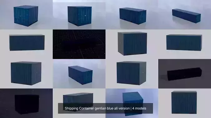 Shipping Container gentian blue all version