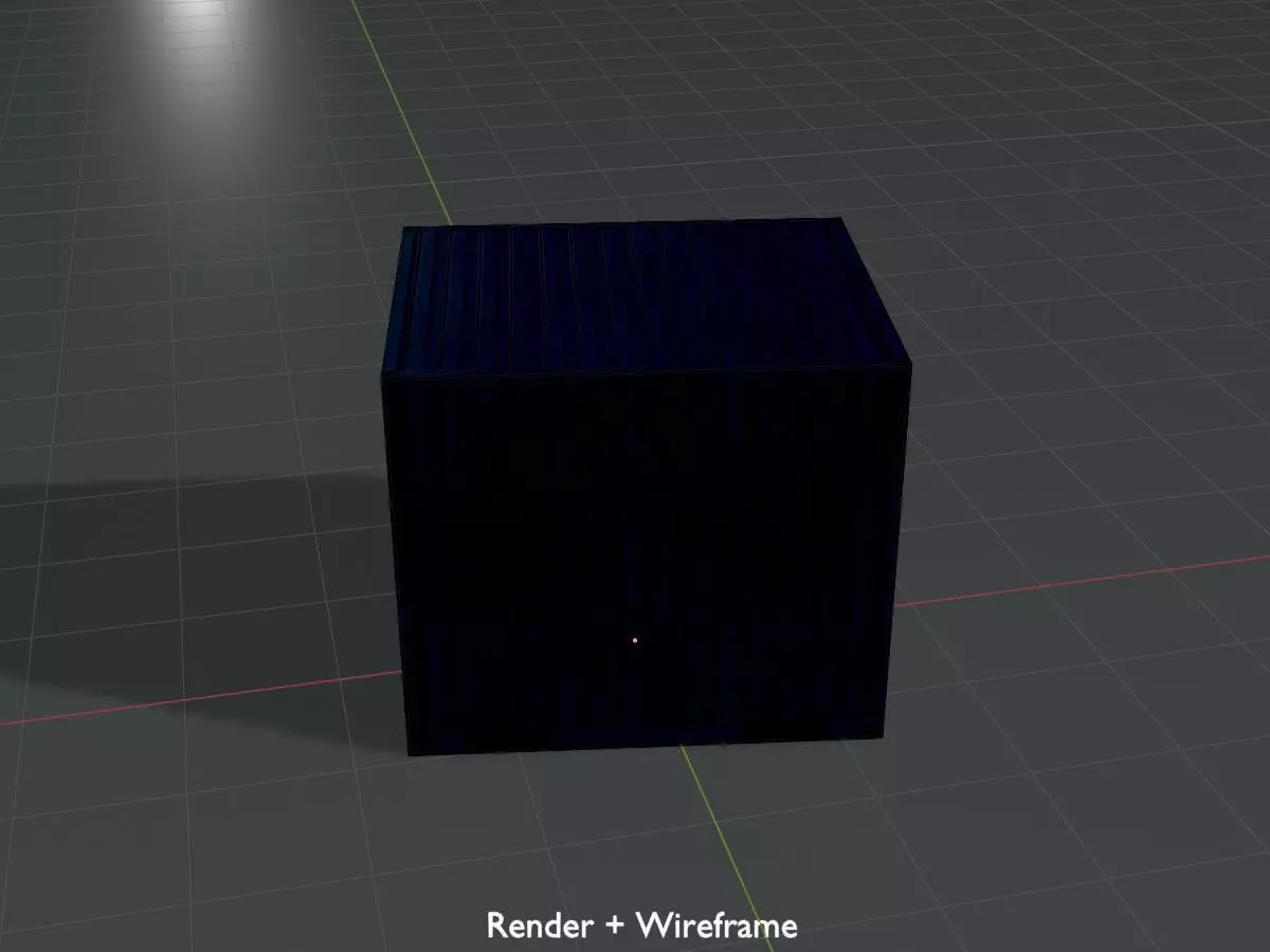 Shipping Container gentian blue all version 3D Model Collection_33