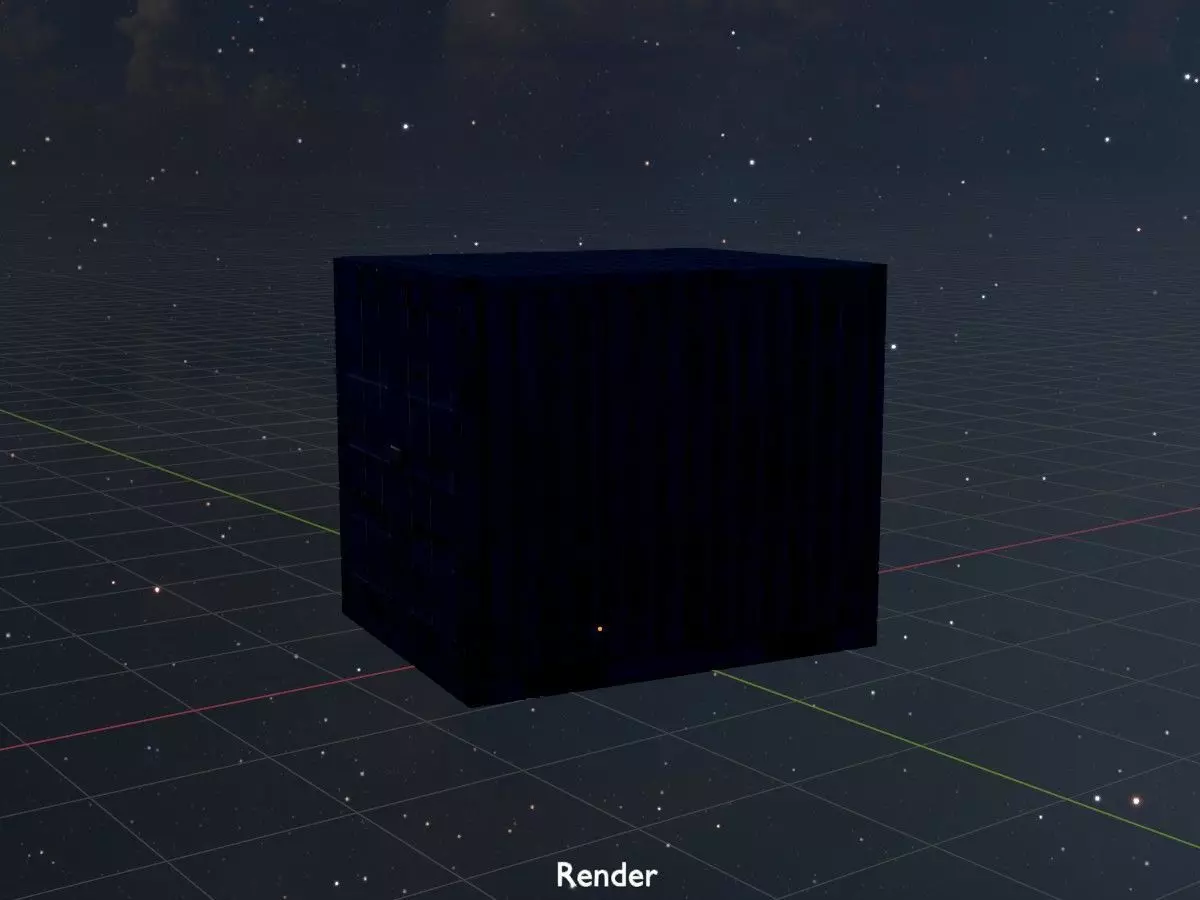 Shipping Container gentian blue all version 3D Model Collection_71