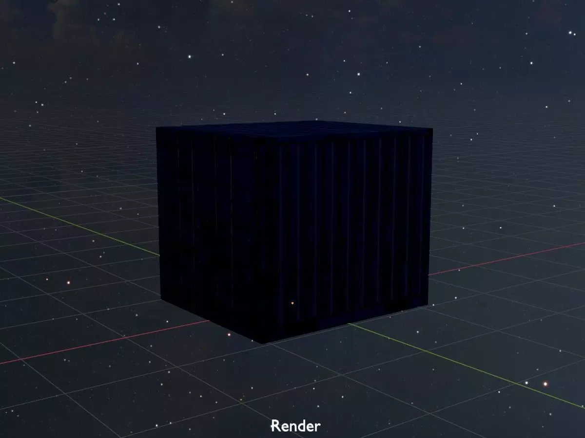 Shipping Container gentian blue all version 3D Model Collection_74