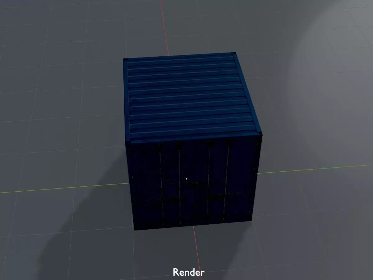Shipping Container gentian blue all version 3D Model Collection_60