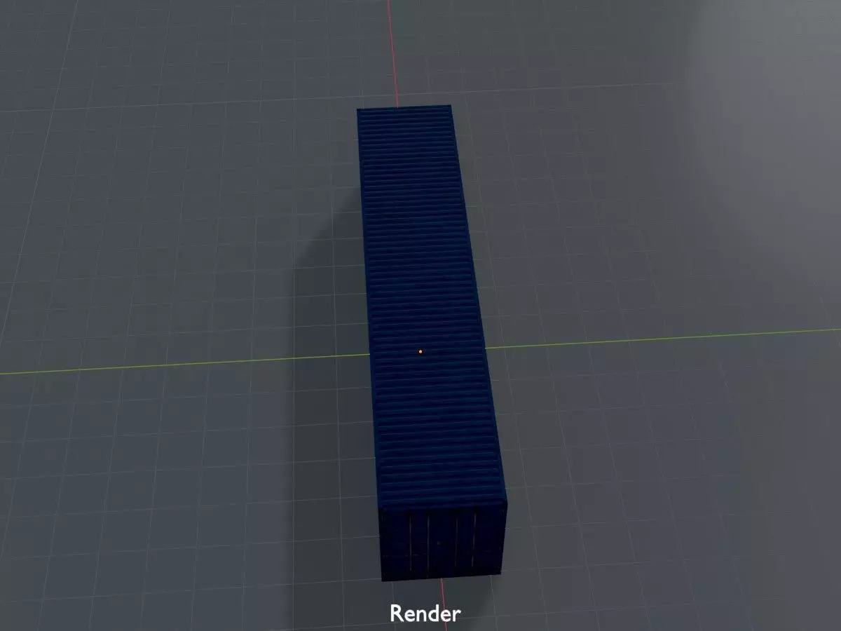 Shipping Container gentian blue all version 3D Model Collection_40