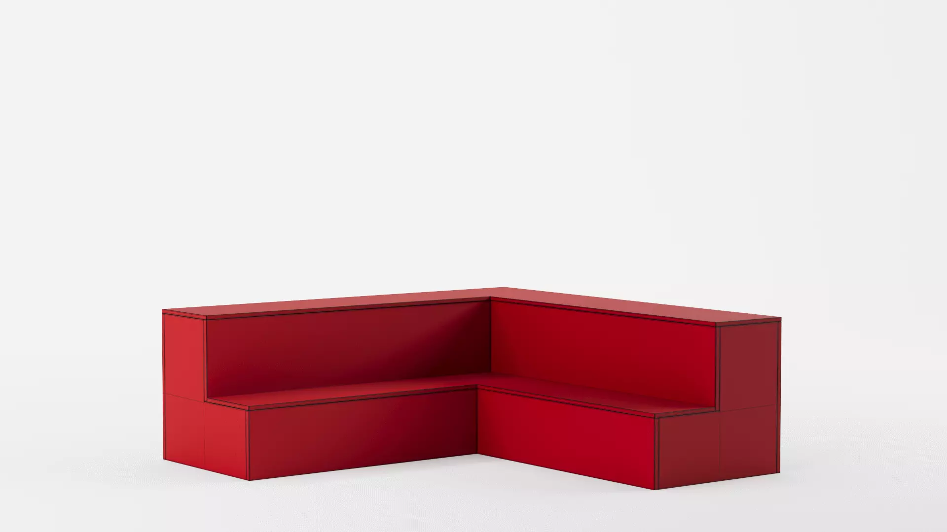 Shaker style Corner Bench 3D model_12