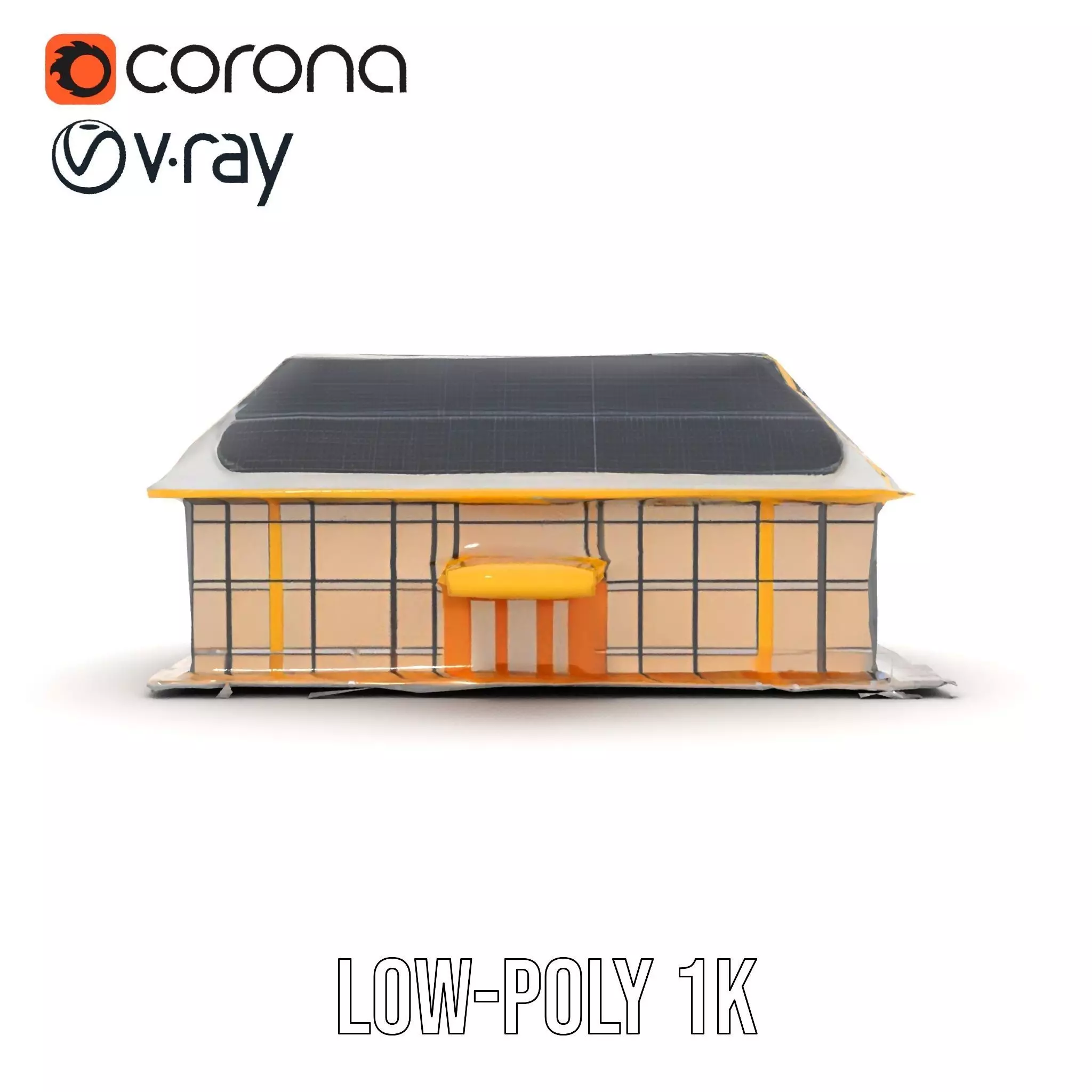 Modern Solar House model pack Low-poly 3D model_15